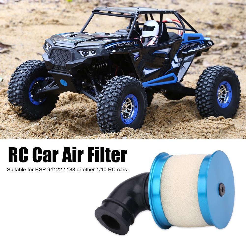 1/10 RC Car Air Filter Sponge Open Aluminium Alloy for 94122/188 Car Truck (Blue) - Perfect for Off-Road Racing and Dusty Terrains