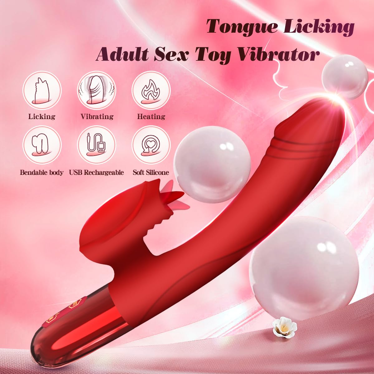Realistic Dildo Vibrator for Women - 10 Powerful Vibration & Licking Modes for G Spot & Clitoral Stimulation - Waterproof Adult Sex Toy for Solo Play & Couples - Perfect for Bedroom Fun & Spicing Up Relationships