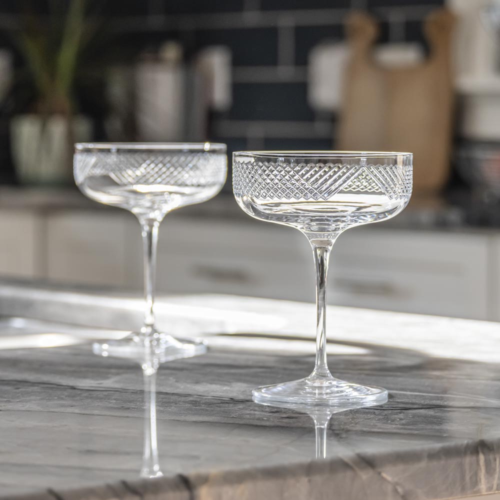 Premium 10.25oz Bourbon Street Champagne Coupe Glasses - Set of 12 | Elegant Stemware for Weddings, Parties & Special Occasions
