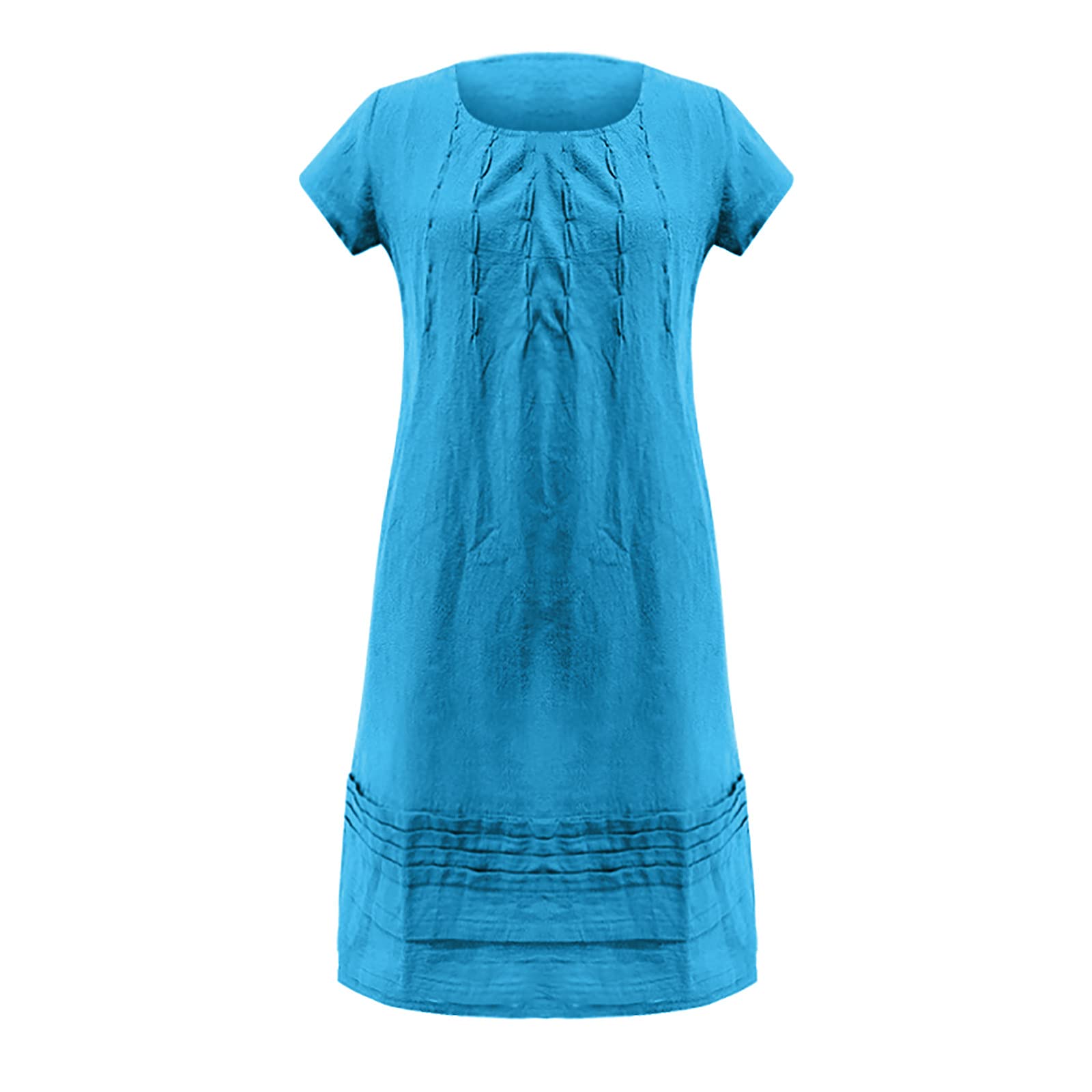 Women's Loose Short Sleeve Tunic Dress - Casual Summer Swing Shirt Dress in Solid Colors - Perfect for Beach, Vacation & Everyday Wear