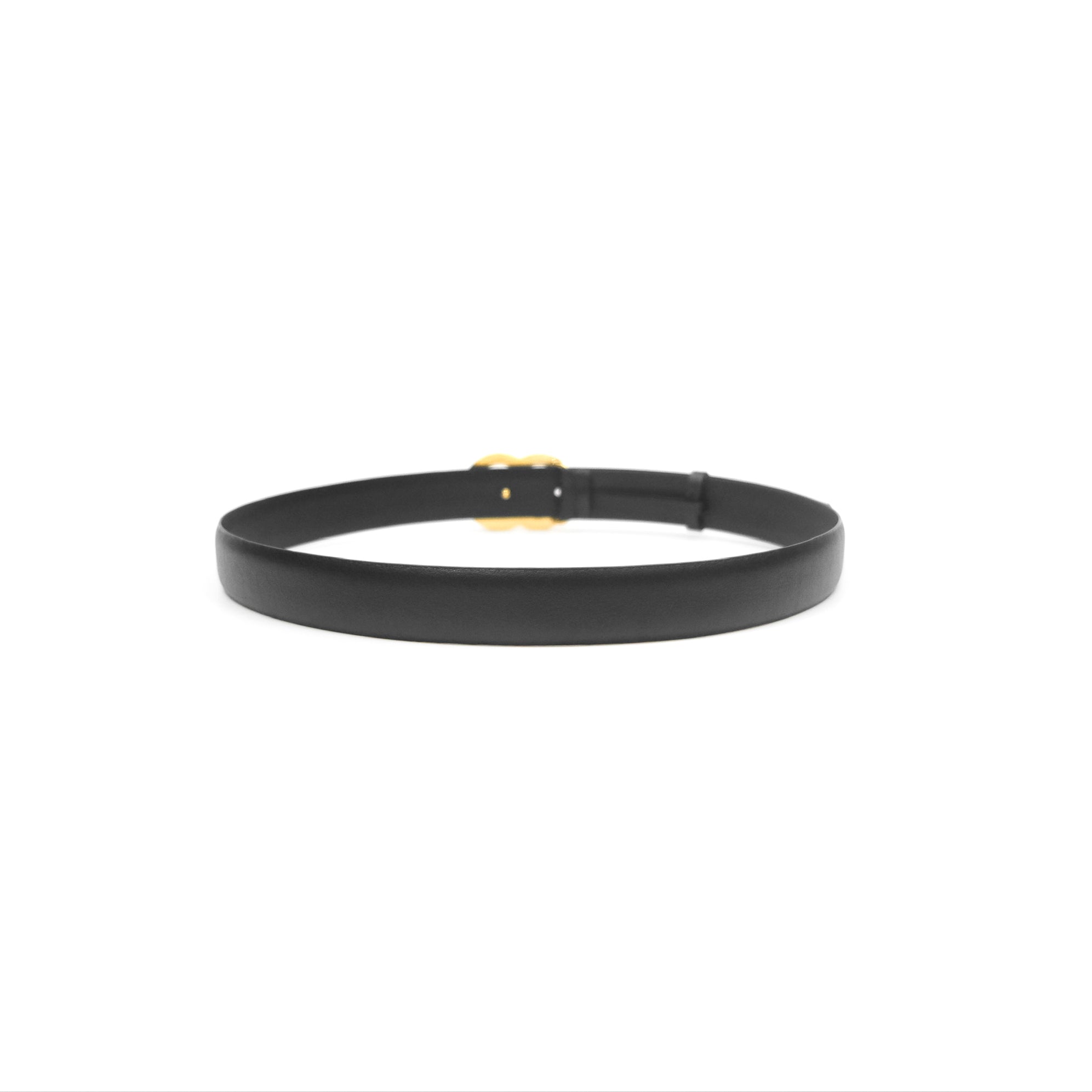Chanel CC Logo Belt in Black Leather with Gold Hardware - Size 75 (24C Collection) | Luxury Fashion Accessory for Women's Outfits & Special Occasions