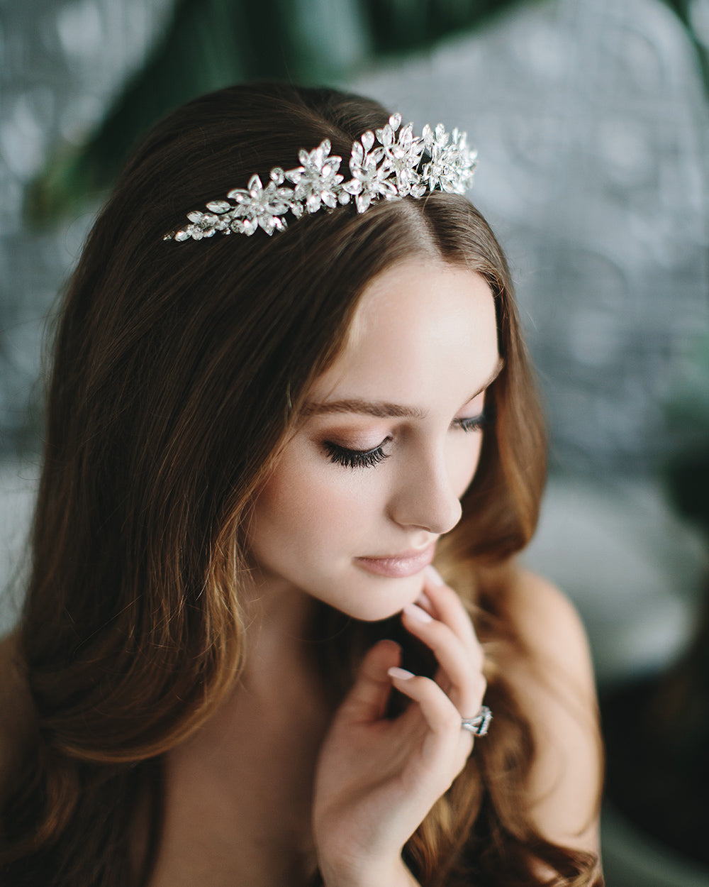 Elegant Natalia Wedding Tiara for Brides – Sparkling Crystal Bridal Crown for Weddings, Prom, and Special Occasions