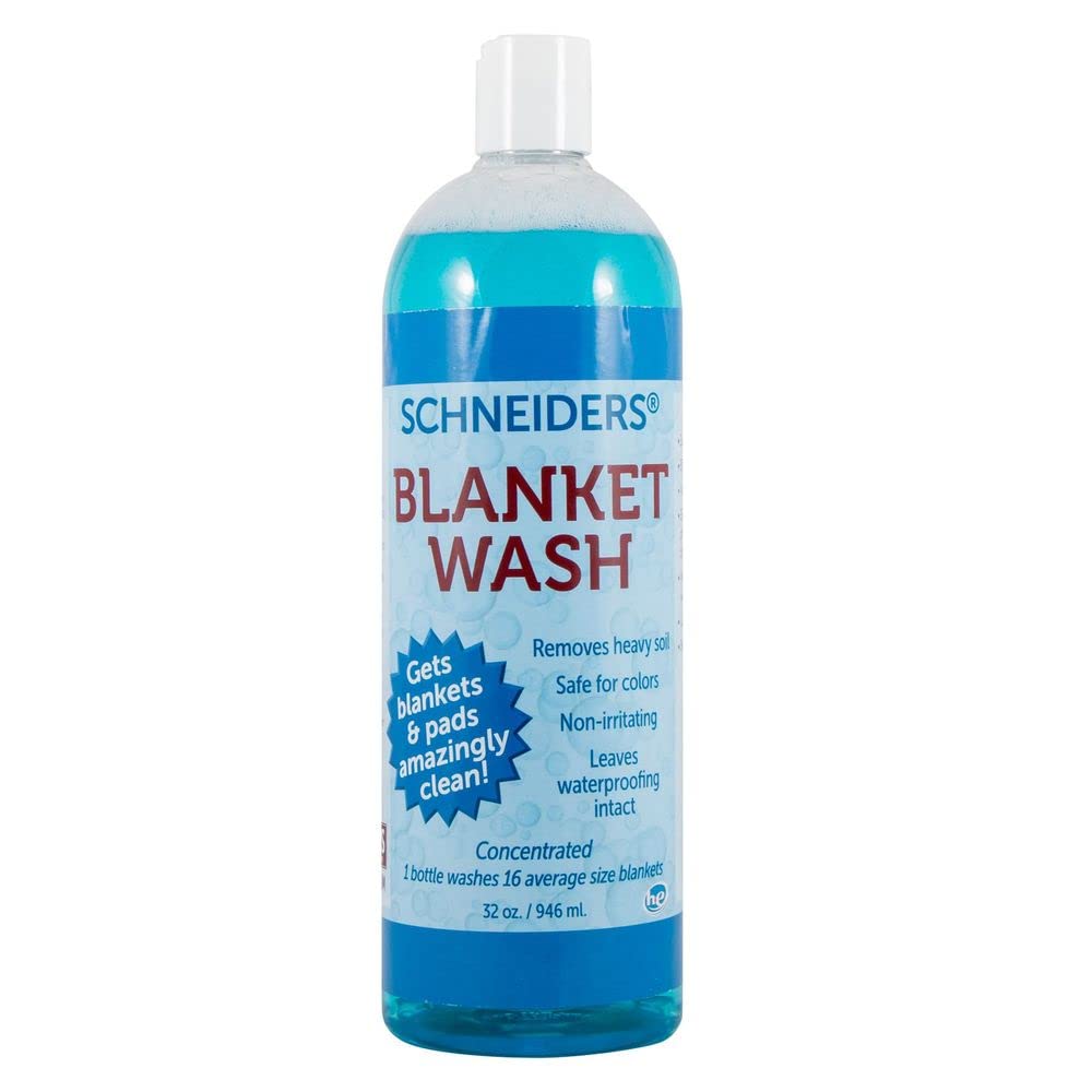 Schneiders Horse Blanket Wash & Waterproofing Solution | 32 oz Eco-Friendly Equine Detergent | Revives, Protects & Extends Blanket Life | Ideal for Winter Care, Stable Use & Outdoor Riding Gear Maintenance
