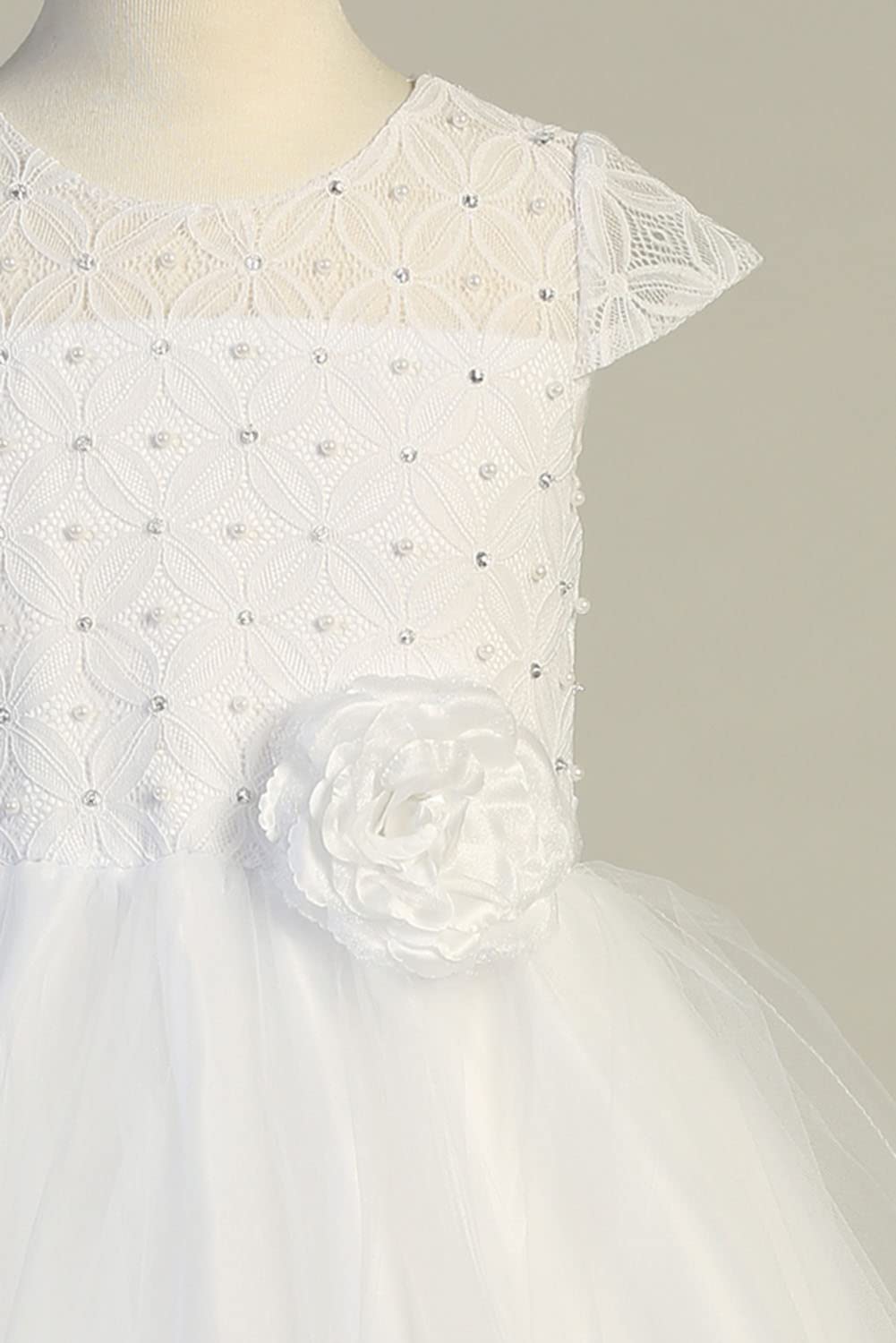 Pink Princess First Communion Dresses for Girls Age 7-16 | White Holy Communion Gown Plus Size | Perfect for Church Ceremonies, Baptisms & Special Religious Occasions