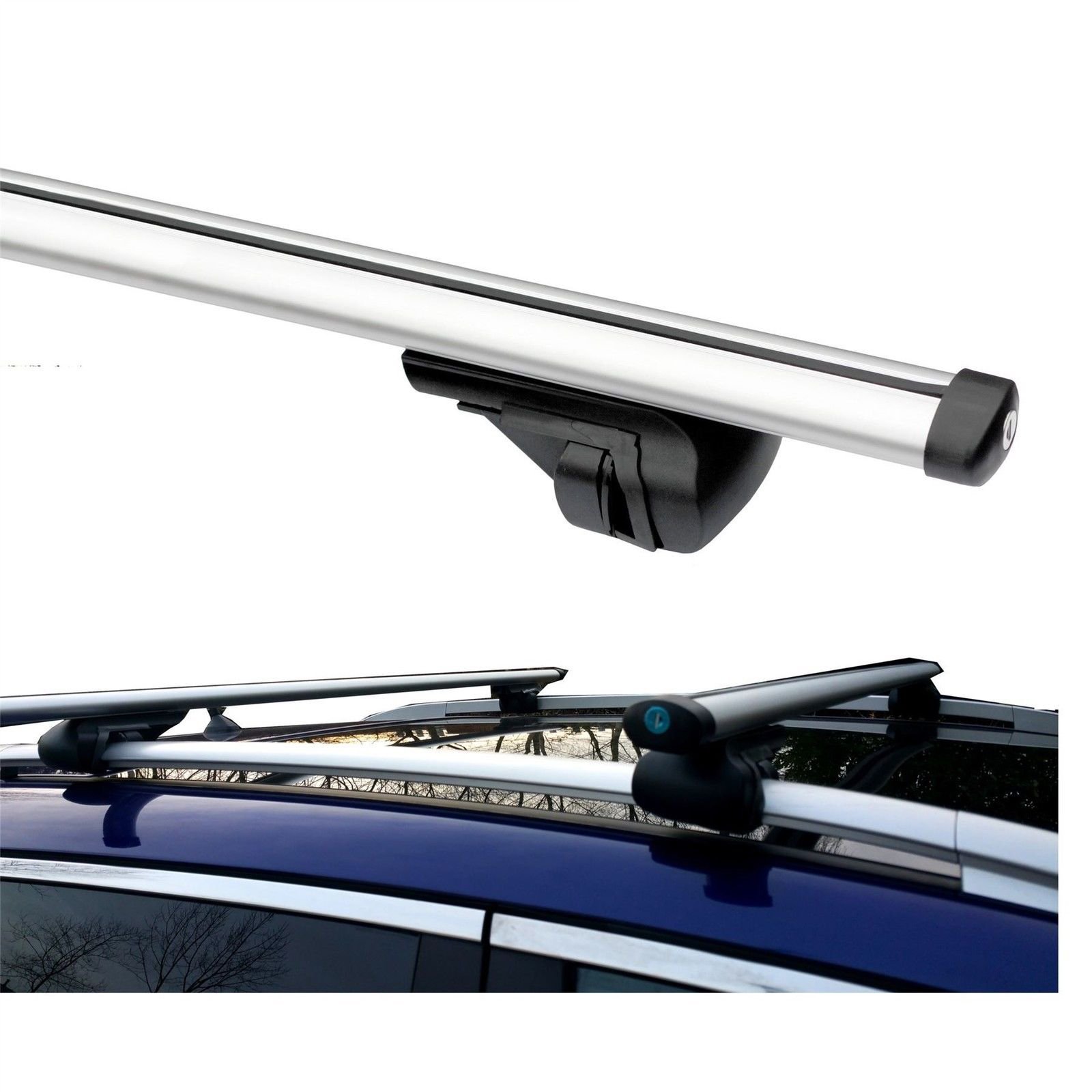 Aluminum Roof Bar 1.2m for Cars with Running Rails - Universal Car Roof Rack for SUVs, Trucks & Crossovers - Perfect for Road Trips, Camping & Outdoor Adventures