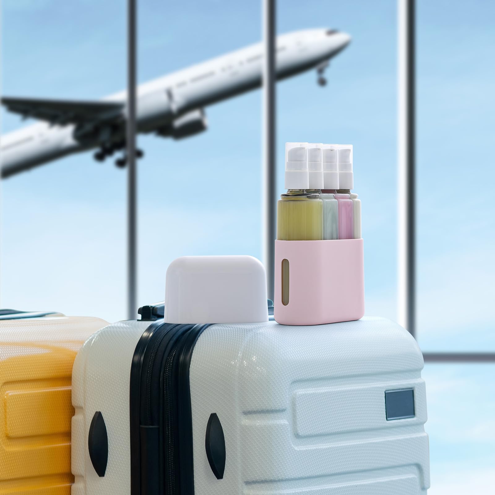 3oz TSA Approved Travel Bottles for Toiletries - 4 Pack Leak Proof Refillable Containers with Labels for Shampoo, Conditioner & Liquid Soap | Portable Cosmetic Dispenser Set for Vacation, Gym & Air Travel (Pink)