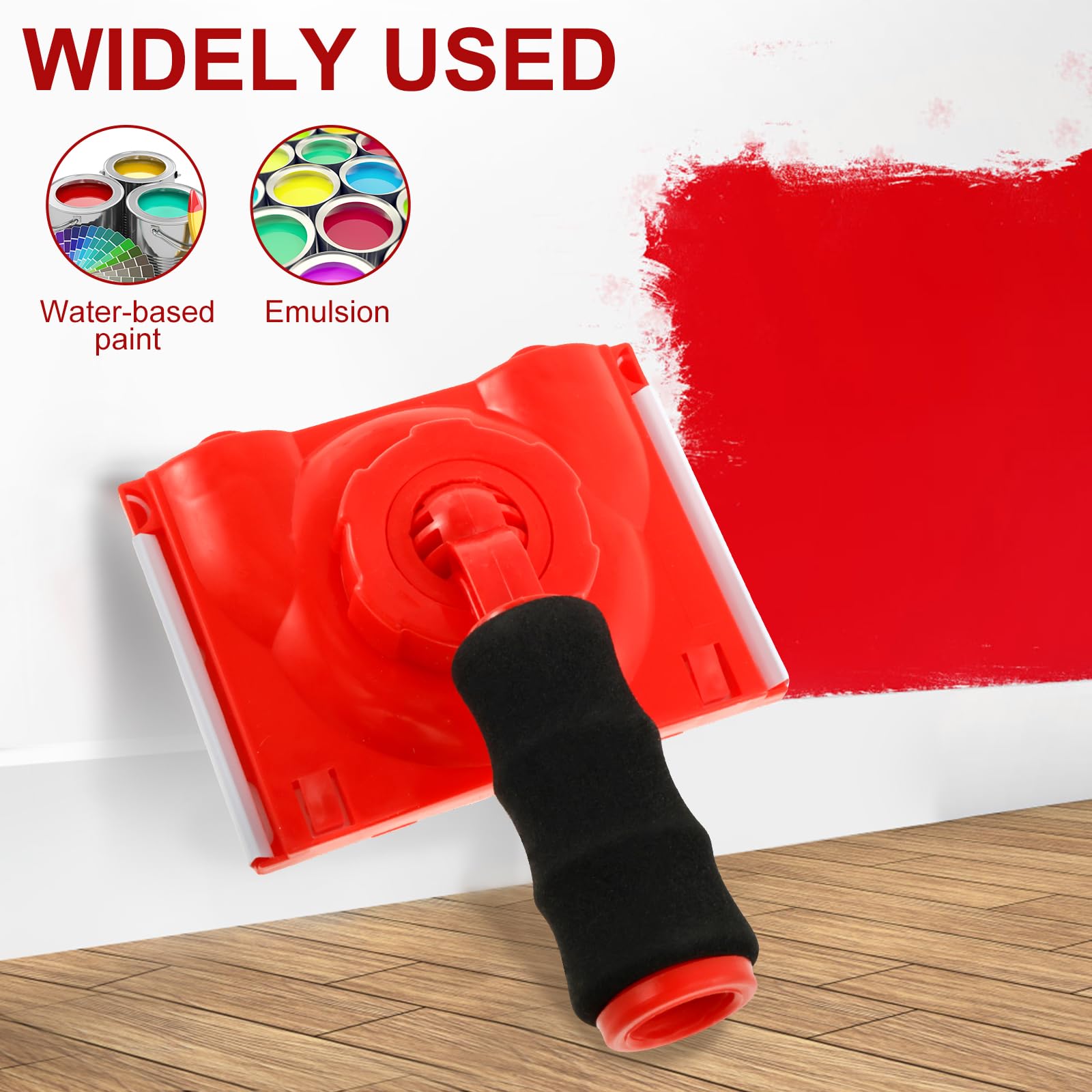 Paint Edge Trimmer Tool - 4 Washable Replacement Pads & Rotatable Handle for Precise Wall, Ceiling & Corner Painting | DIY Home Improvement & Professional Use