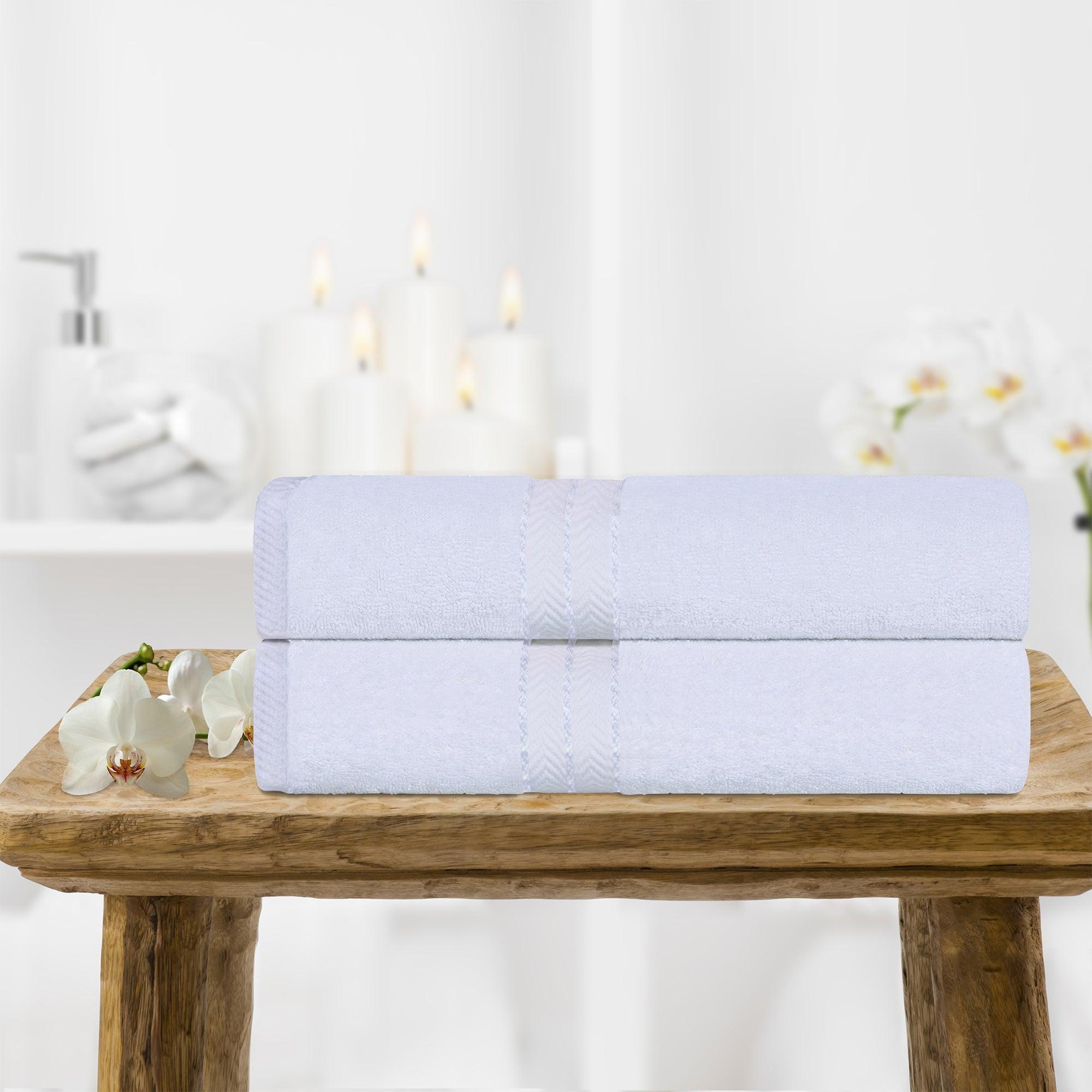 Premium Turkish Cotton Ultra Plush Bath Towel Set - 2 Piece Highly Absorbent & Quick-Drying - Perfect for Spa, Bathroom & Luxury Home Decor