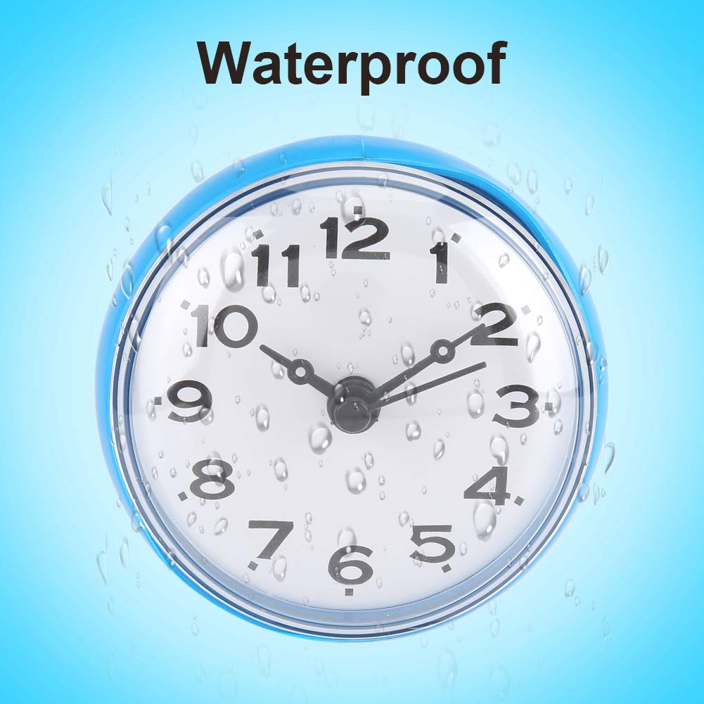 Waterproof Digital Shower Clock with Temperature, Humidity & Timer - Suction Cup Bathroom Clock for Pool, Spa & Gym - Blue (Ideal for Bathrooms, Showers & Swimming Areas)
