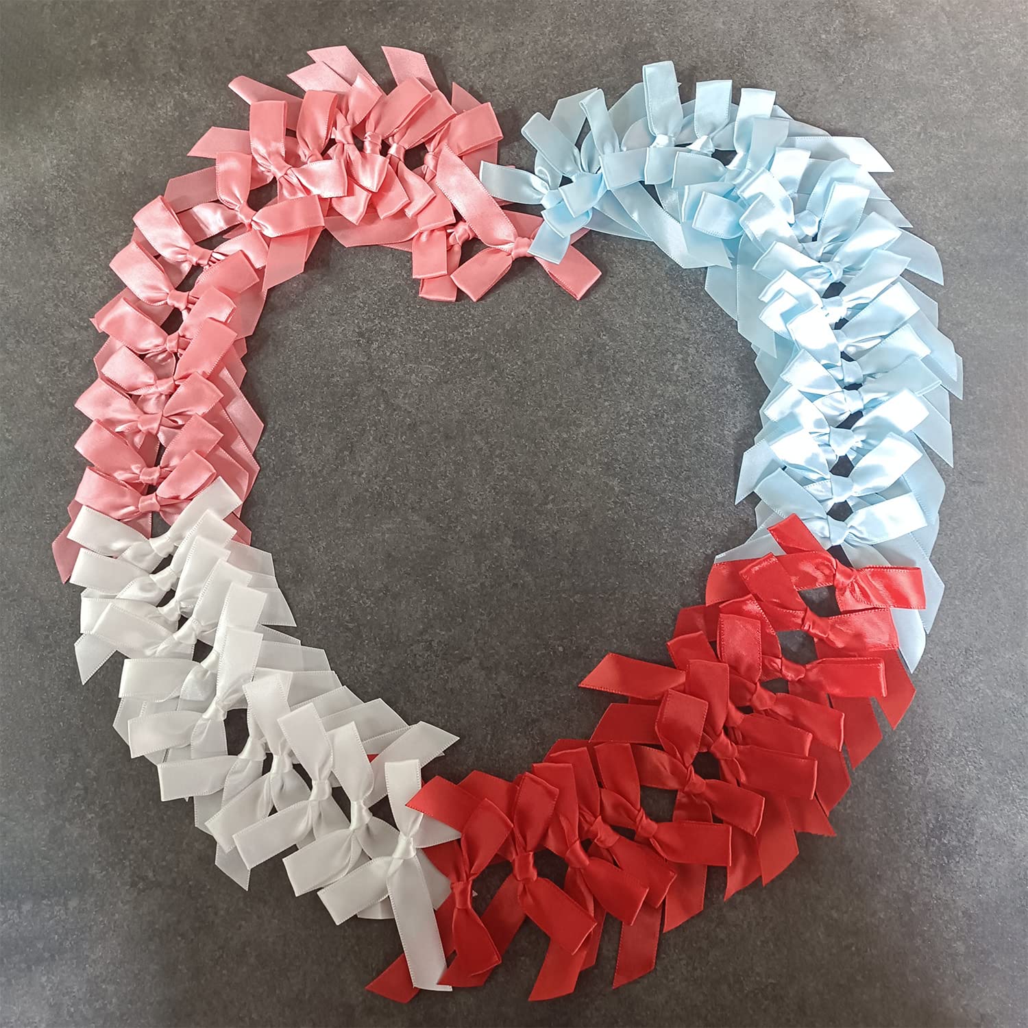 100 Pack White Pre-Tied Satin Twist Tie Bows for Christmas Treat Bags, Candy & Apple Packaging, DIY Decorations - Perfect for Holiday Gifts, Party Favors & Craft Projects