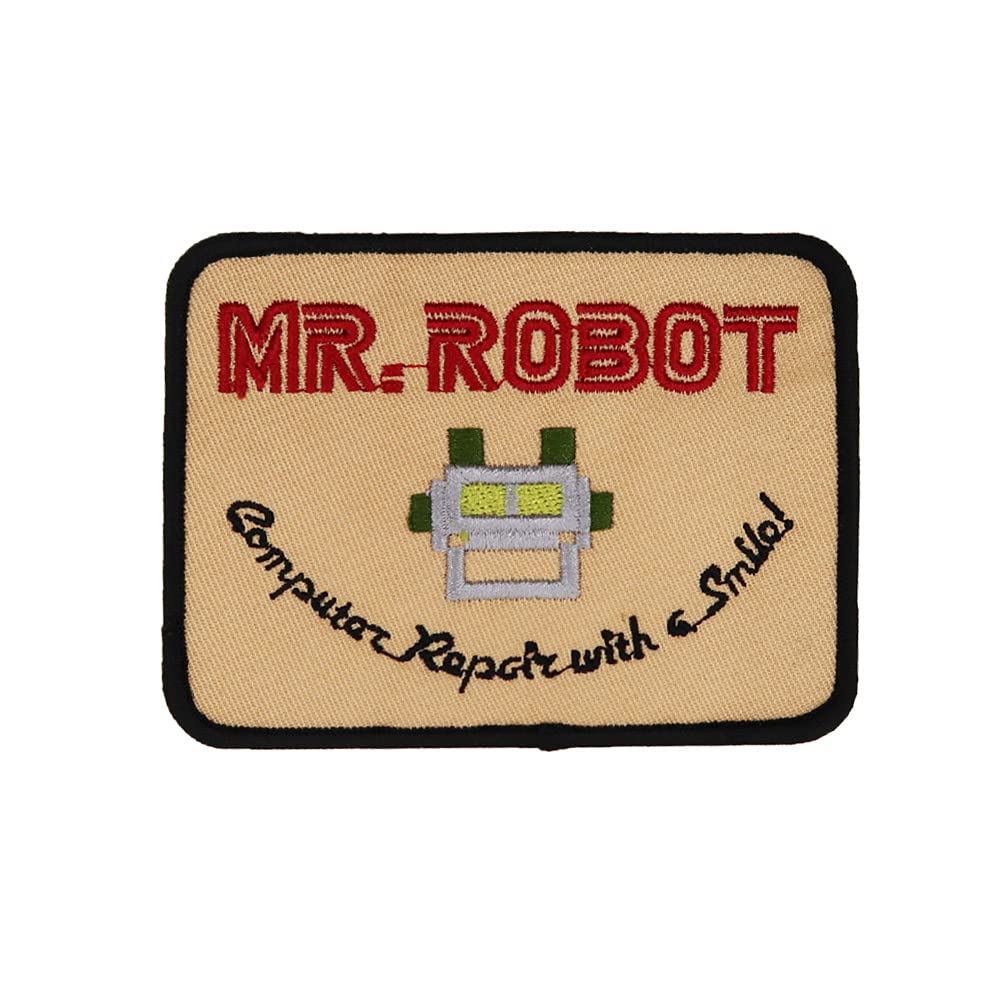 Mr. Robot Embroidered Iron On Patch for DIY Halloween Costume - Perfect for Jackets, Backpacks & Cosplay