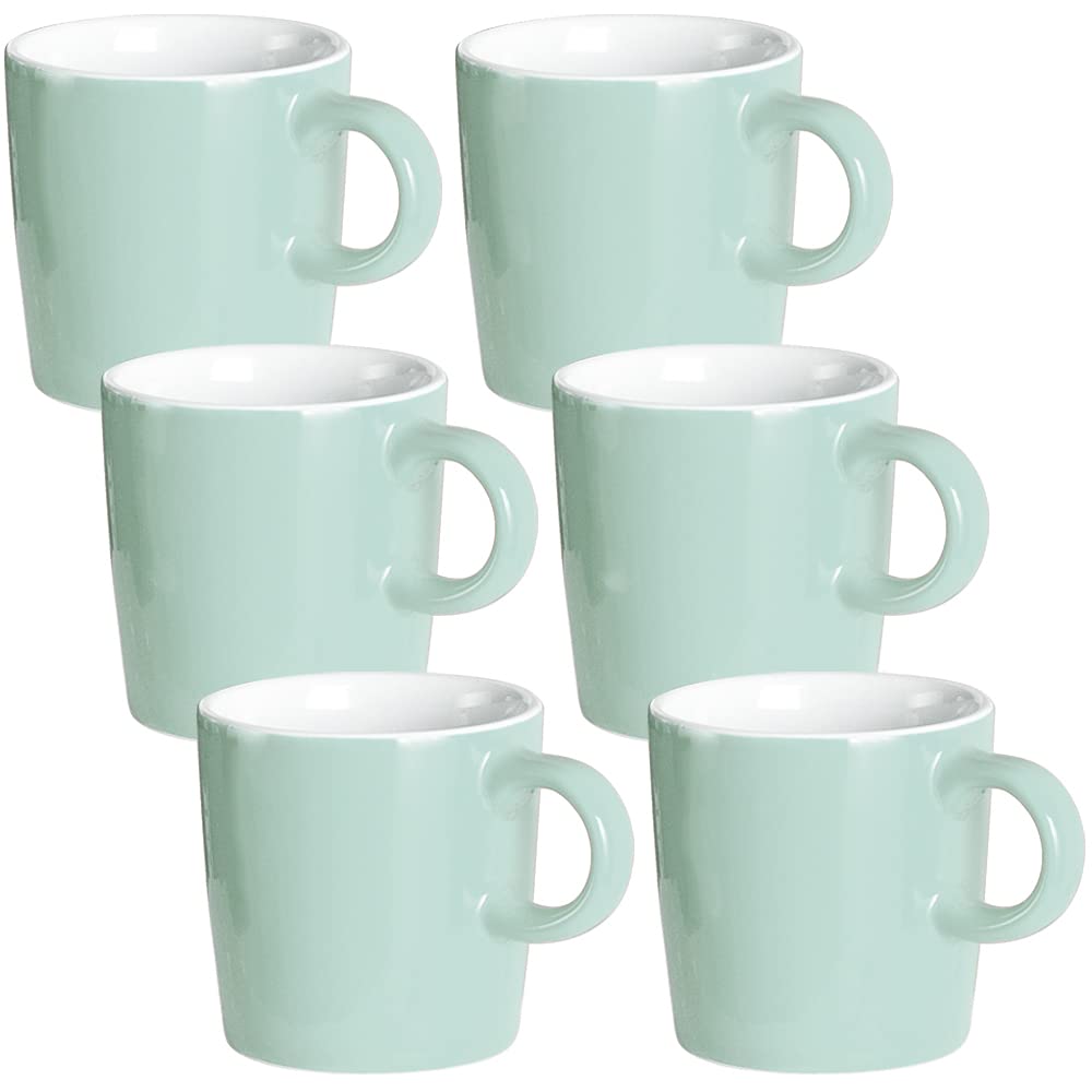 homEdge Mini Porcelain Espresso Cups - Set of 6, 4oz/120ml Ceramic Demitasse for Espresso, Tea & Cappuccino - Perfect for Home, Cafe & Office Use - Turquoise