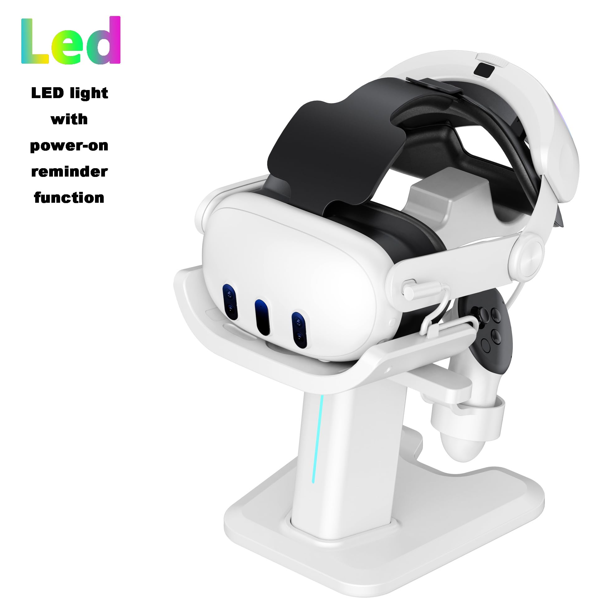 HUAYUWA VR Headset Stand for Meta Quest 3 - Charging Dock Station with Controller Holder, Tabletop Organizer for Quest 3 Accessories - Perfect for Gaming Setup & VR Accessory Storage