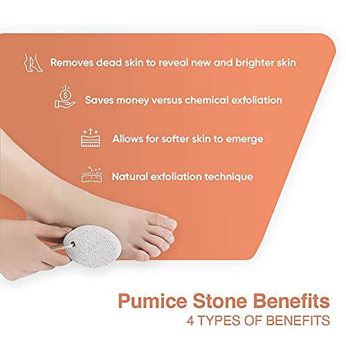 Primetan Oval Shaped Pumice Stone Foot Scrubber - Natural Callus Remover for Dry Cracked Feet, Heels & Hands - Exfoliate Dead Skin - Perfect for Pedicure, Home Spa & At-Home Foot Care