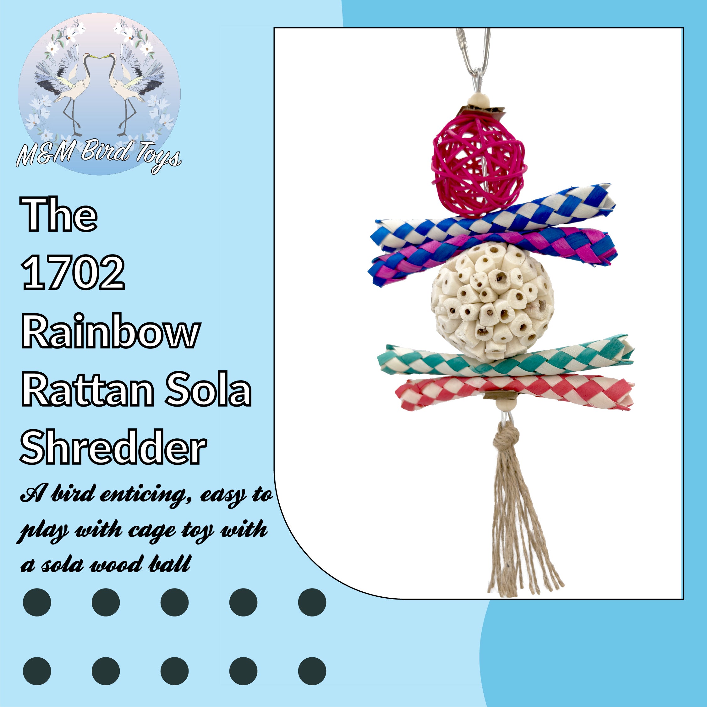 1702 Rainbow Rattan Sola Shredder - Eco-Friendly Craft Material for DIY Home Decor, Wedding Centerpieces & Floral Arrangements