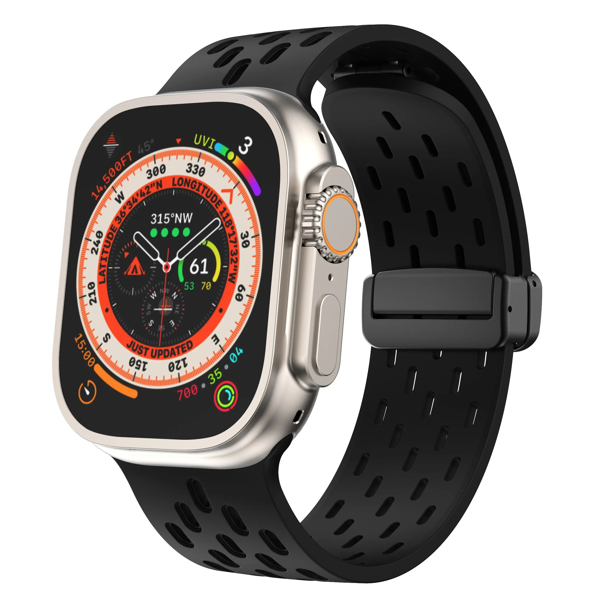 Breathable Silicone Magnetic Watch Bands - Adjustable & Comfortable Wristband for Apple Watch, Samsung, Fitbit - Perfect for Workouts, Running & Daily Wear