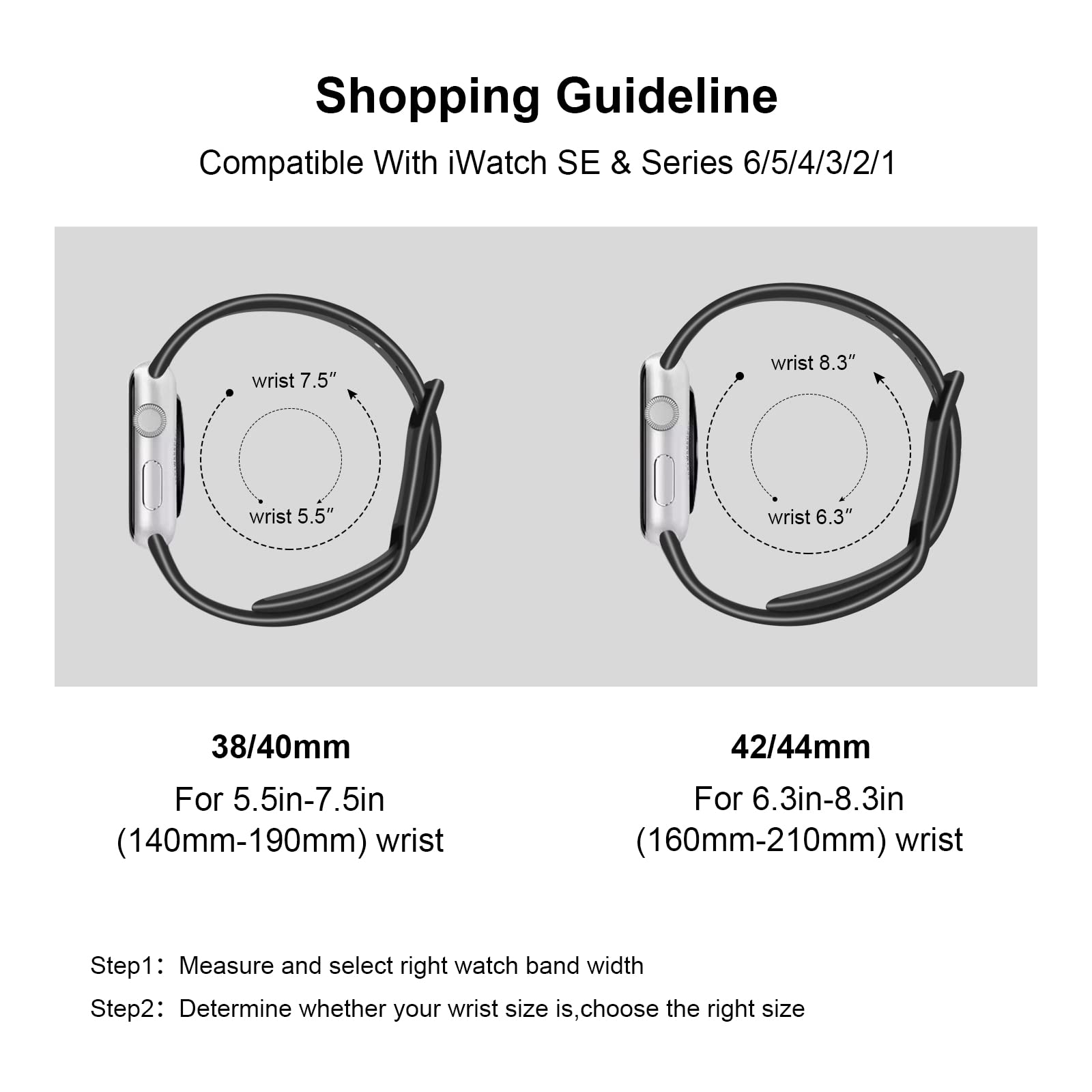 Soft Silicone Apple Watch Bands 38mm 40mm 42mm 44mm - Sport Replacement Strap for iWatch Series 6/5/4/3/2/1/SE - Breathable Comfortable Wristband for Men & Women - Perfect for Running, Gym & Daily Wear