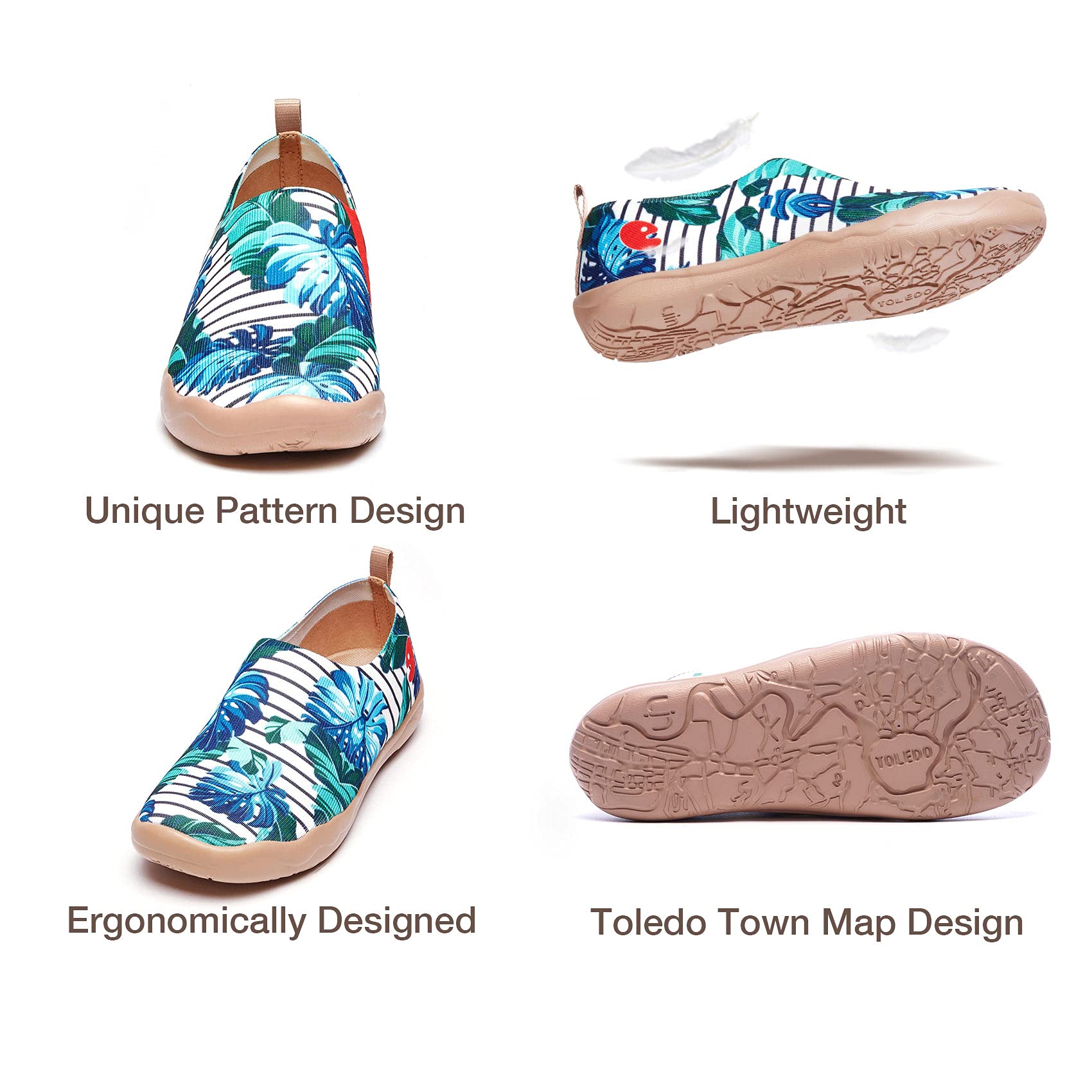 UIN Women's Slip On Sneakers - Comfortable Knit Loafers with Artistic Paint Design | Soft Walking Shoes for Casual Wear, Travel & Everyday Use