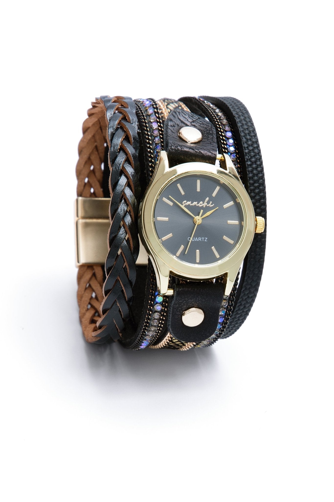 Eco-Friendly Vegan Leather Braided Bracelet Watch for Women - Stylish & Sustainable Fashion Accessory for Everyday Wear, Office & Casual Outings