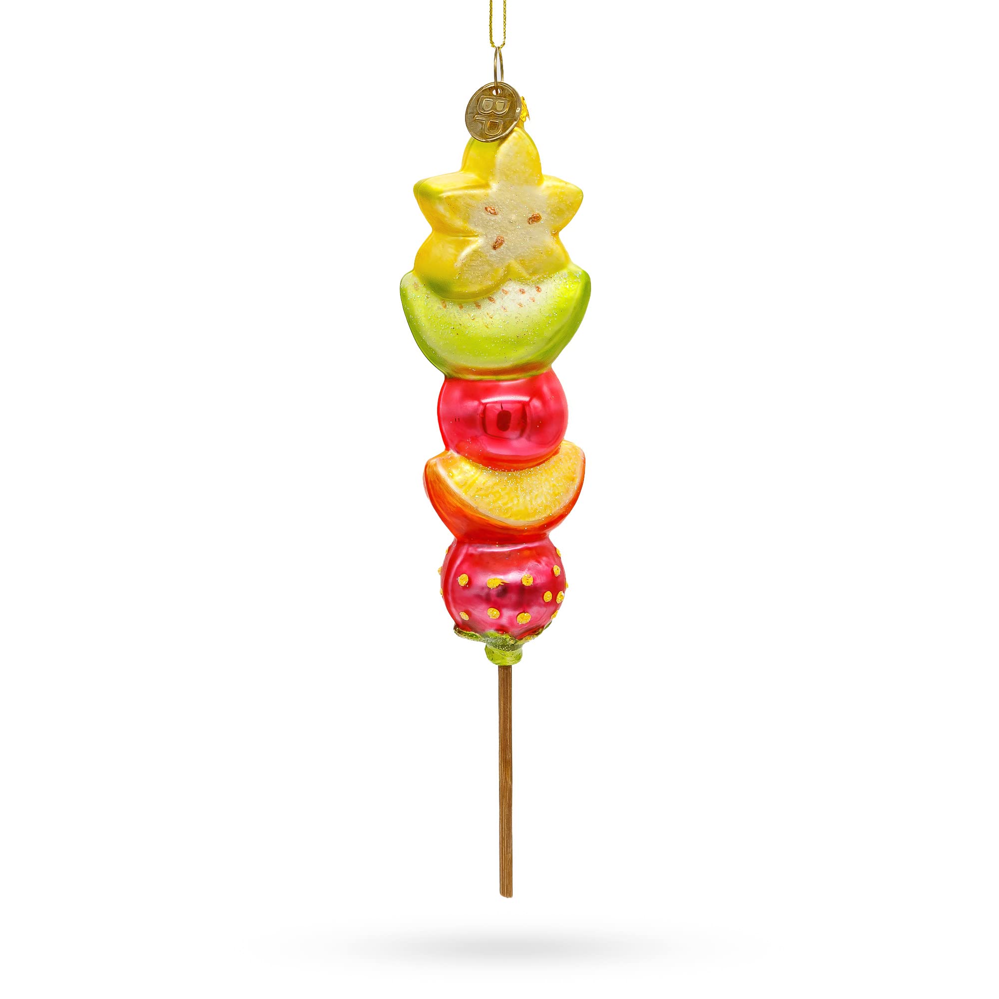 Handmade Blown Glass Christmas Ornament - Fruit Medley on a Stick Holiday Decoration for Tree, Gift, and Festive Home Decor