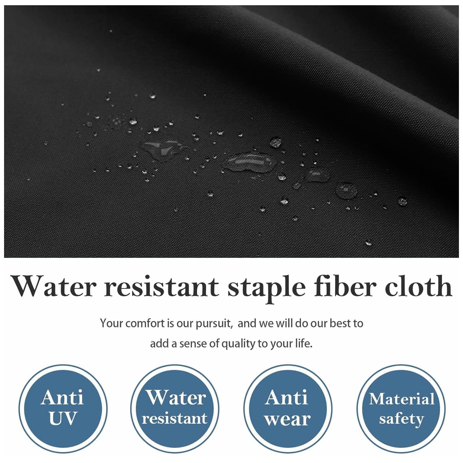 Waterproof Outdoor Patio Cushion Covers Set of 14 - Heavy Duty Replacement Covers for Patio Furniture with Zipper Closure, Fade Resistant Dark Gray - Perfect for Deck, Poolside, and Garden Furniture Protection