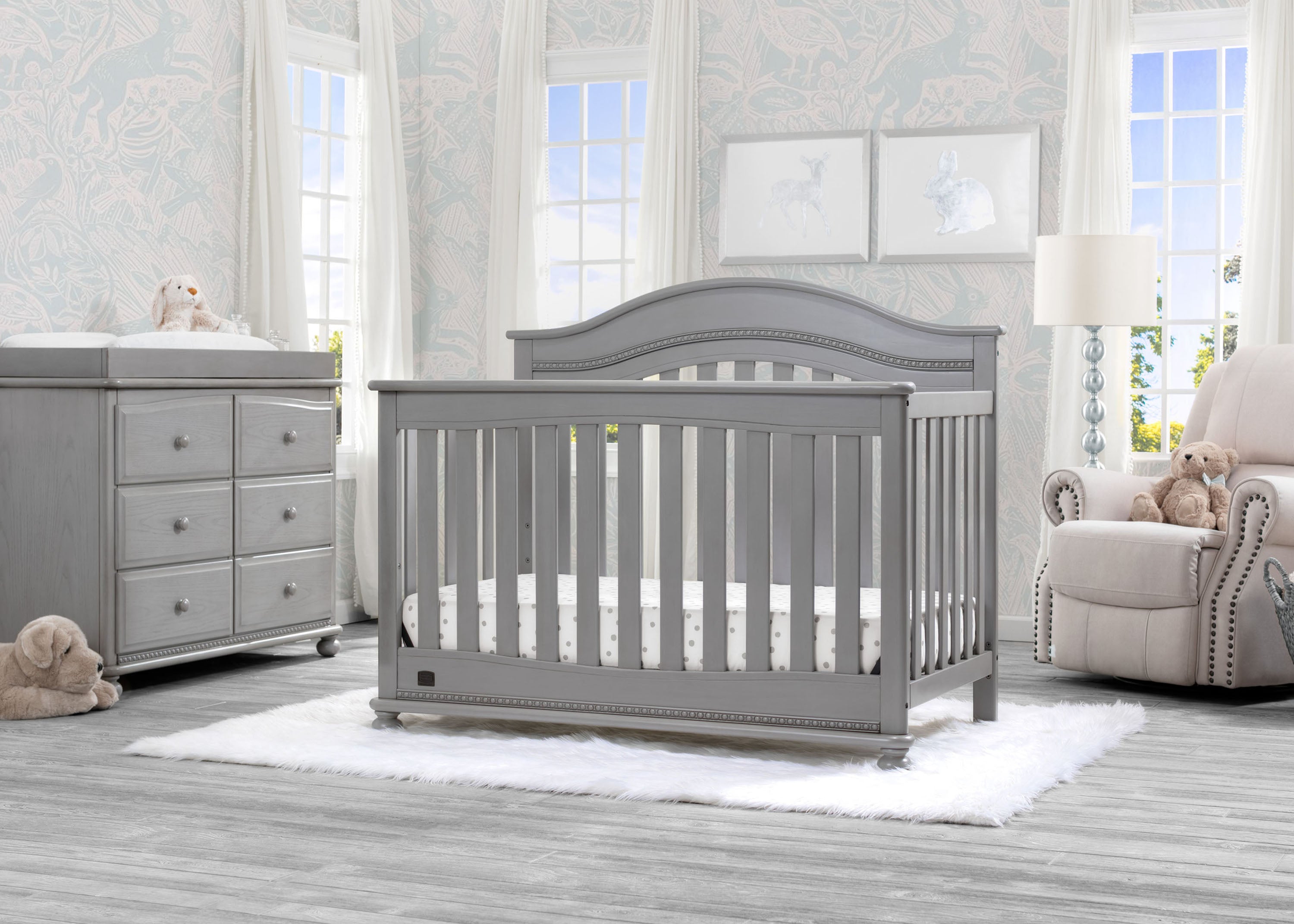 Bristol 4-in-1 Convertible Baby Crib - Toddler Bed, Daybed & Full-Size Bed Frame - Safe Nursery Furniture for Newborns & Kids - Perfect for Bedrooms, Daycare & Guest Rooms