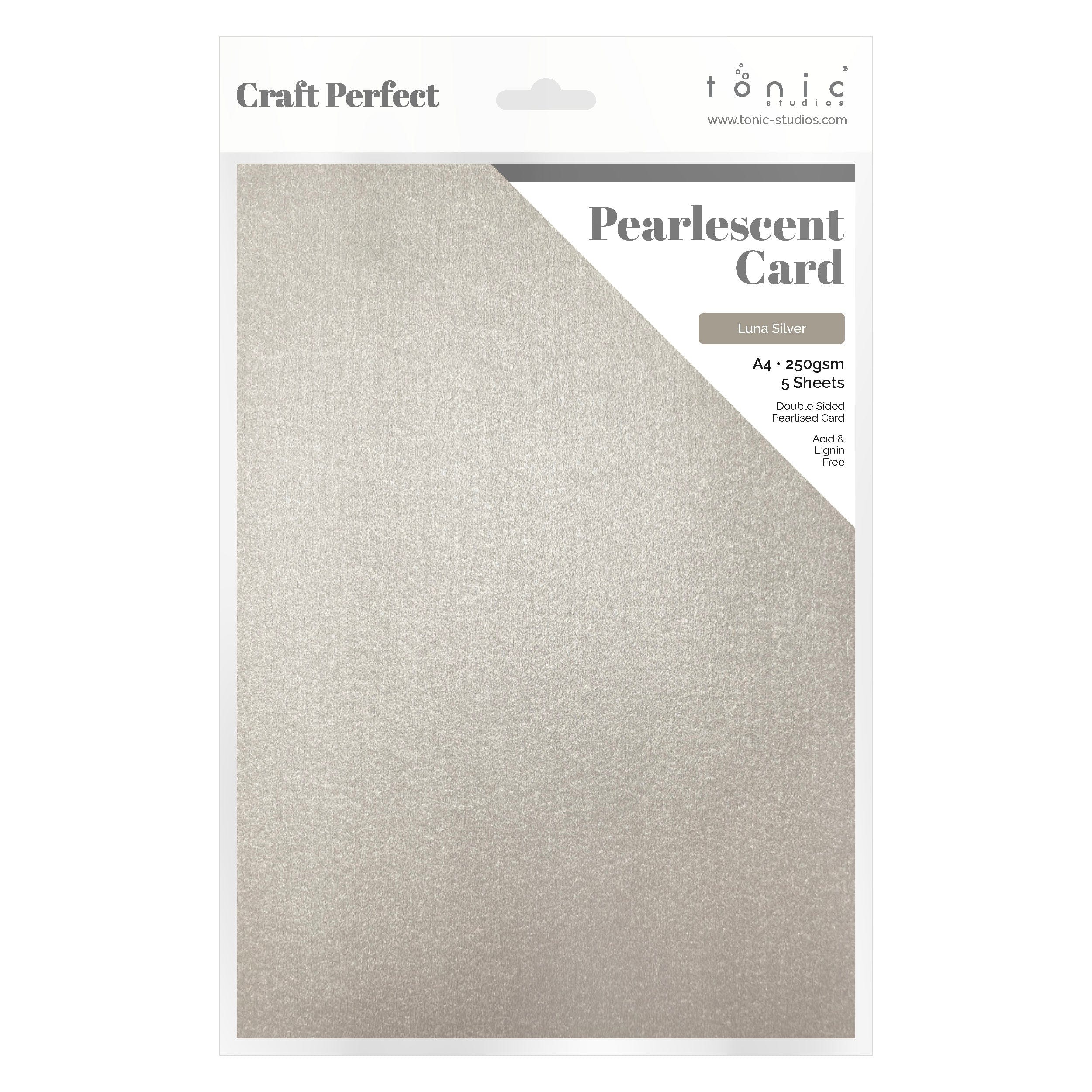 4-Pack Pearlescent A4 Greeting Cards - Luna Silver (9499E4) | Elegant Stationery for Weddings, Birthdays & Special Occasions
