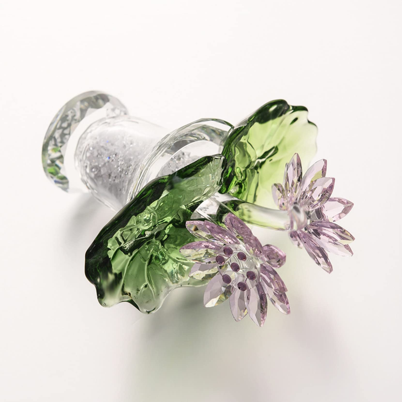 AERICKON Crystal Lotus Flower Figurine - Mini Glass Paperweight for Feng Shui, Home Decor, Wedding Centerpiece, Car Ornament & Gift Idea (Perfect for Office Desk, Meditation Space & Spiritual Decor)