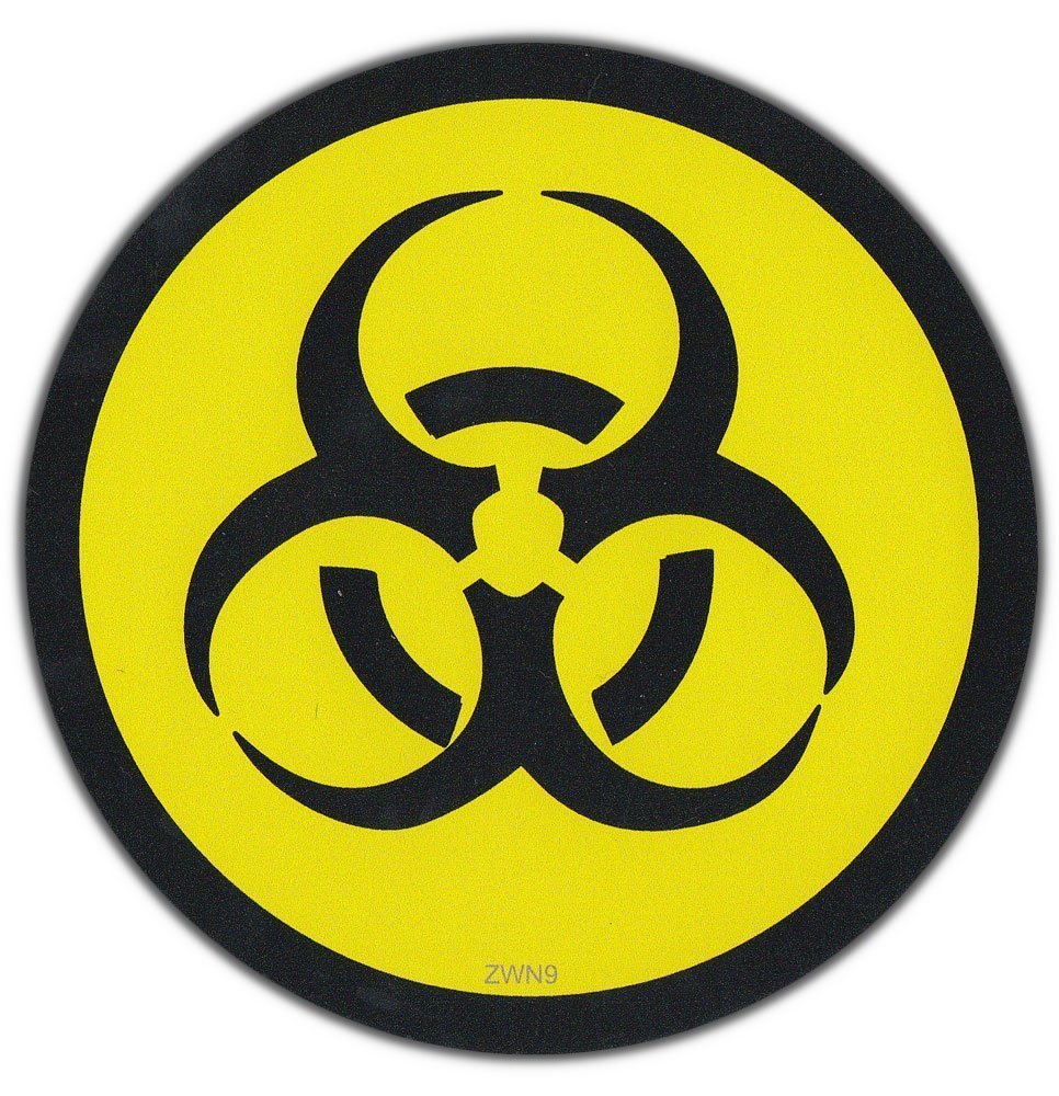 Biohazard Symbol Hard Hat Sticker - OSHA Compliant Helmet Decal Label for Construction Safety - Durable Vinyl Toolbox & Lunch Box Decoration for Workplace Hazard Identification