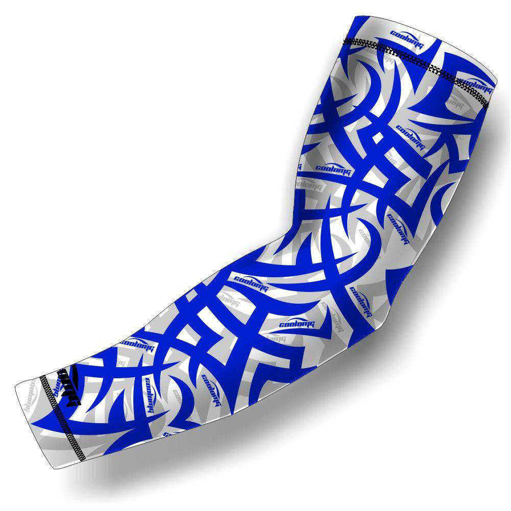 UV Protection Compression Arm Sleeves for Men & Women - Blue Cooling Sun Sleeves for Running, Cycling, Golf & Outdoor Sports