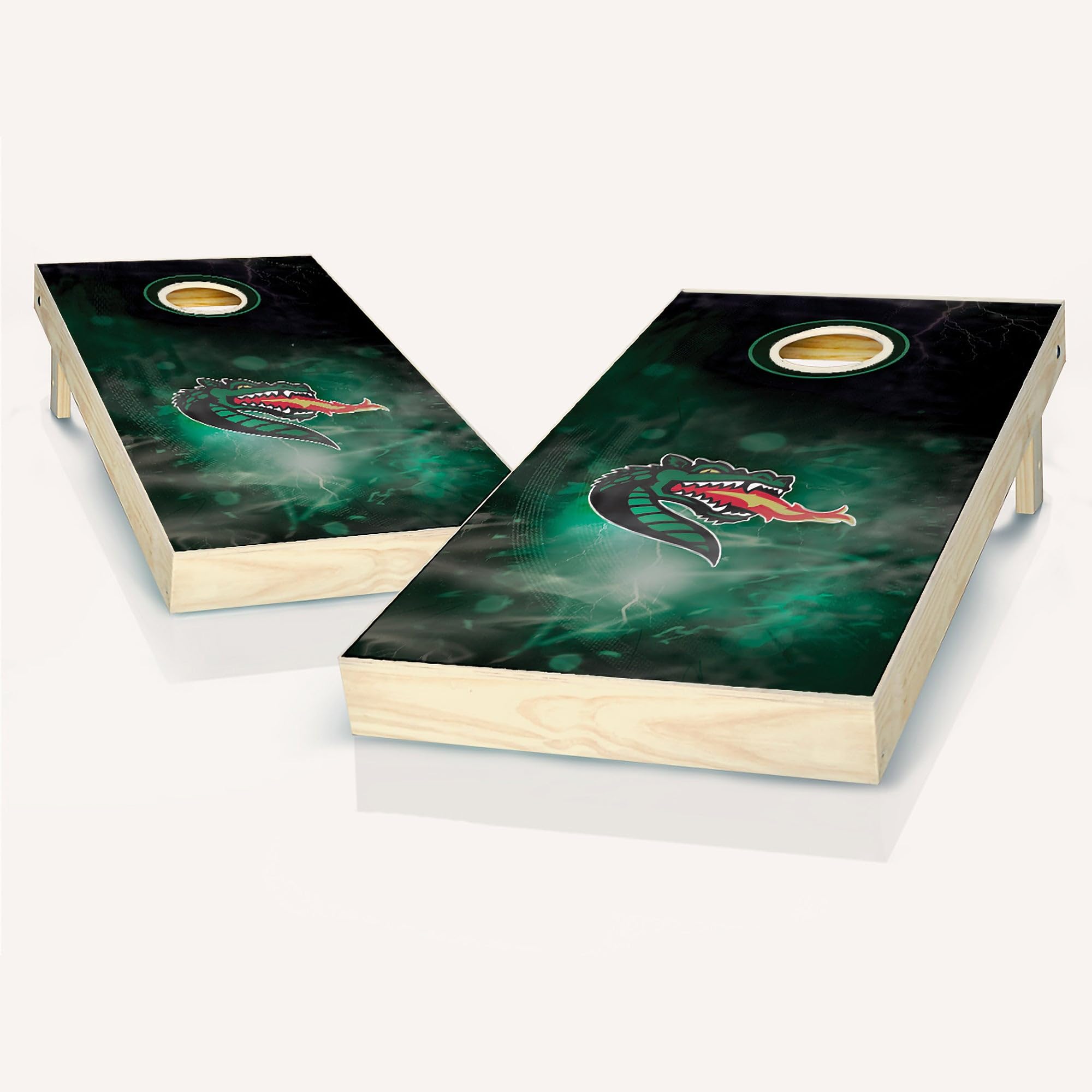 Premium UAB Smoke Cornhole Boards Set - 2 Regulation-Sized Boards & 8 Custom Team Logo Bags | Outdoor Lawn Games, Tailgate Parties, Backyard BBQ Entertainment