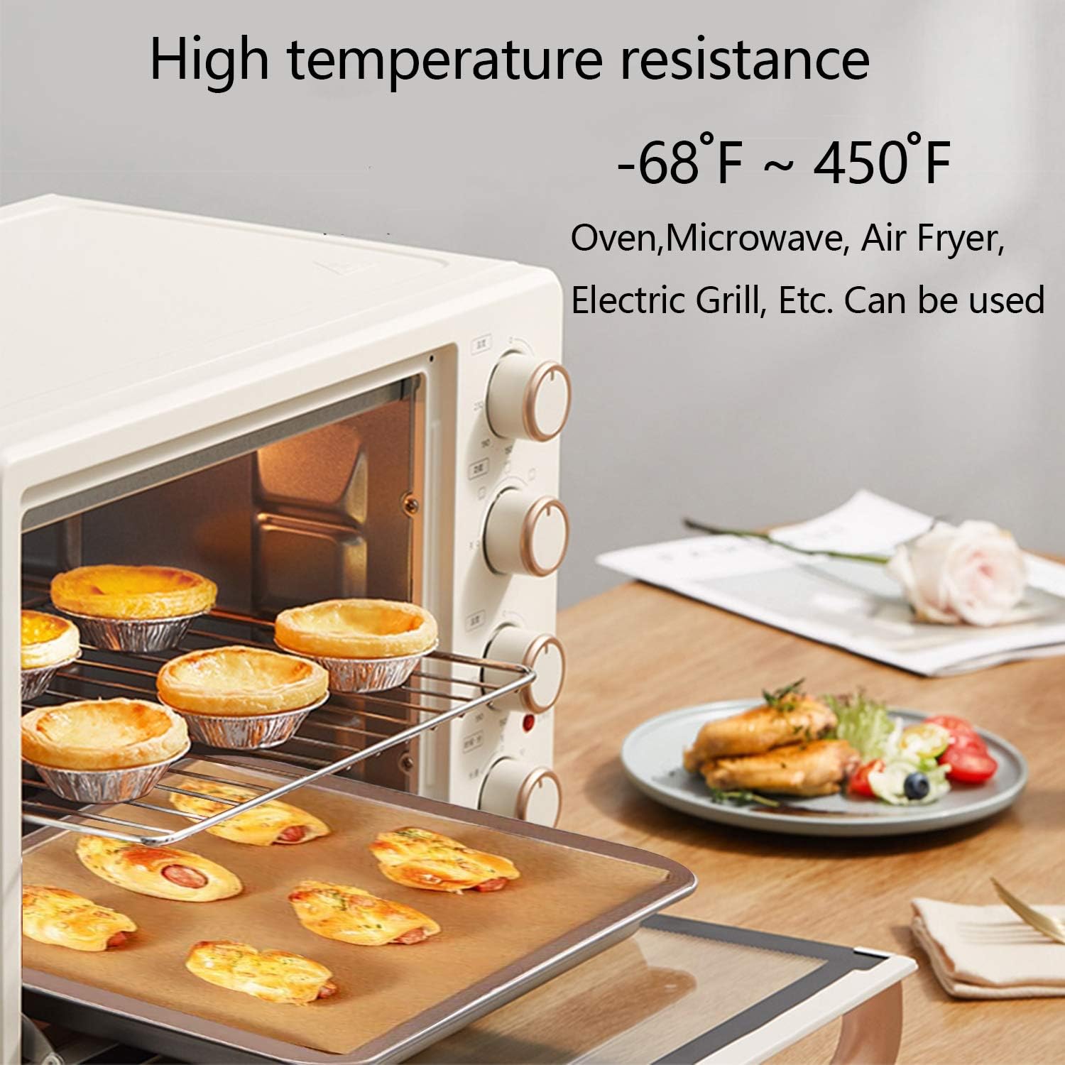QYH 300 Pcs Unbleached Precut Parchment Paper Sheets 8x12 Inches - Non-Stick Baking Paper for Cookies, Air Fryer, Oven, Grilling & Cooking - Perfect for Home Baking, Meal Prep & Restaurant Use