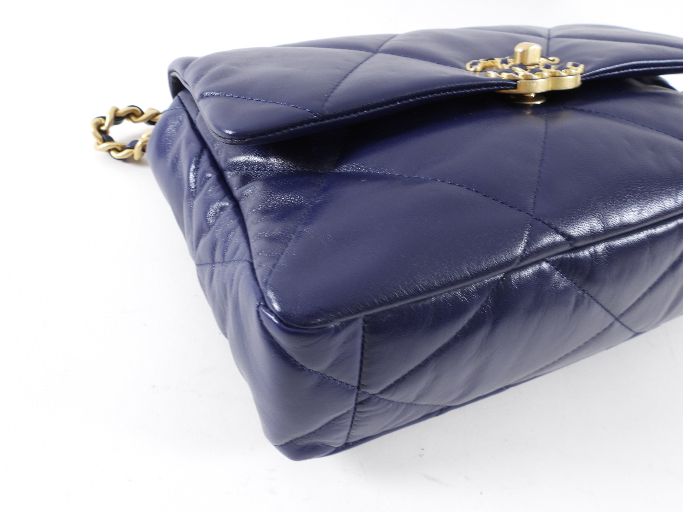 Chanel 19 Large Dark Purple Quilted Leather Flap Bag - Luxury Designer Handbag for Women, Perfect for Evening Events & Special Occasions