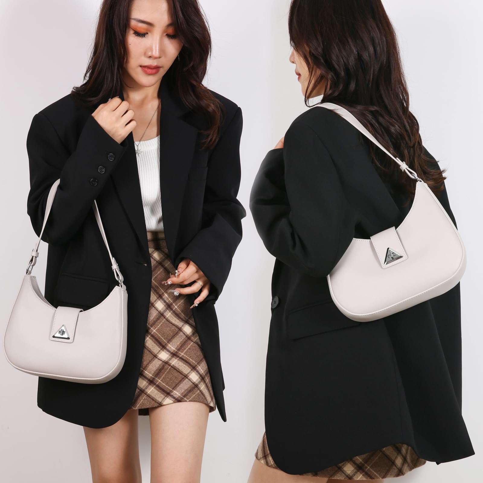Stylish Leather Shoulder Bag for Women - Small Crescent Hobo Purse, Trendy Y2K 90s Vintage Handbag, Perfect for Daily Use, Travel, and Casual Outings