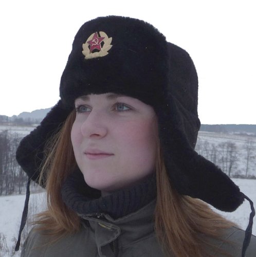 Russian Navy Officer Lambskin Ushanka Hat with Military Insignia - Winter Military Style Fur Hat for Cold Weather & Outdoor Activities