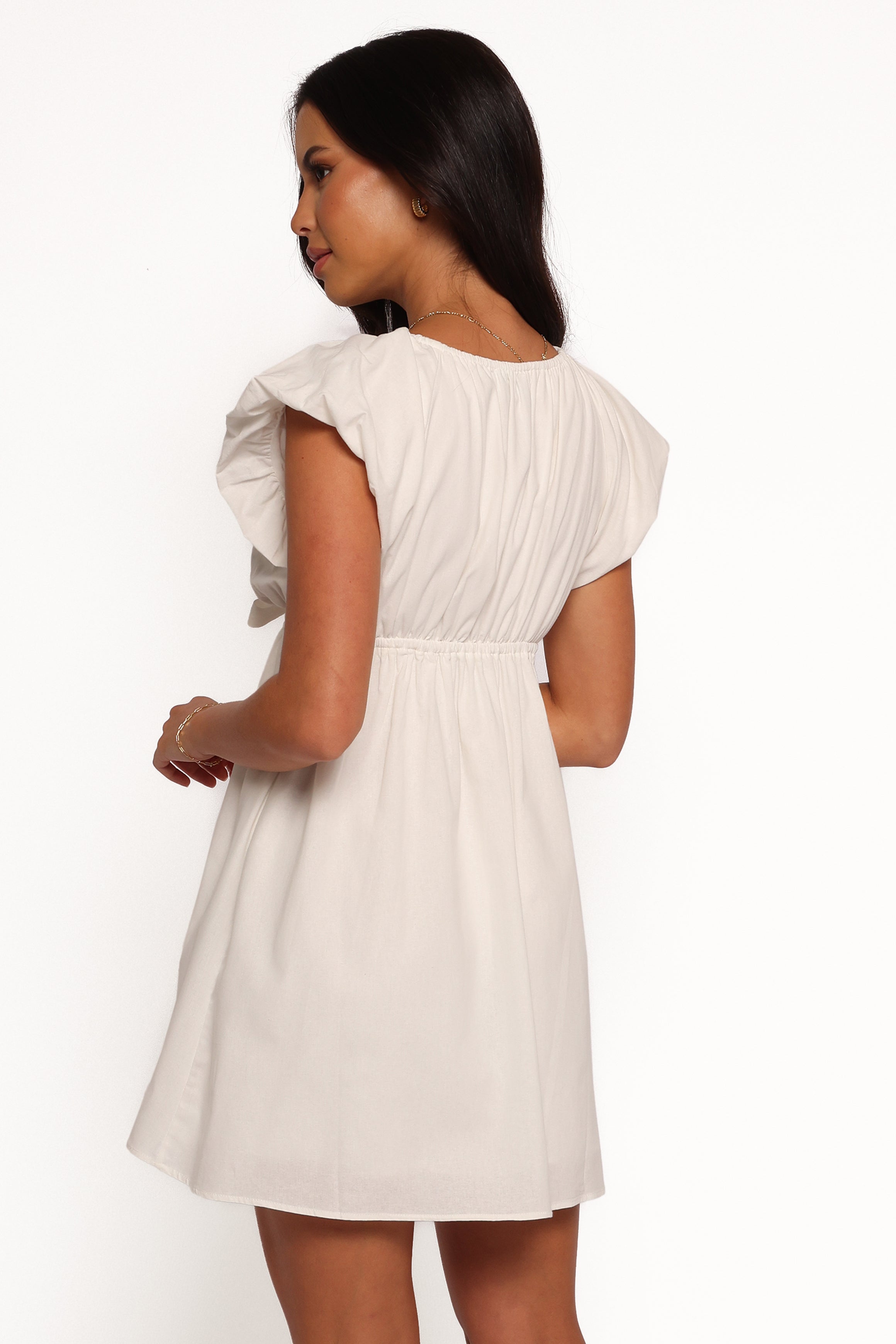 Kathy Mini Dress for Women - Elegant White Short Sleeve Party Dress for Summer, Night Out, Cocktail, Date Night & Special Occasions