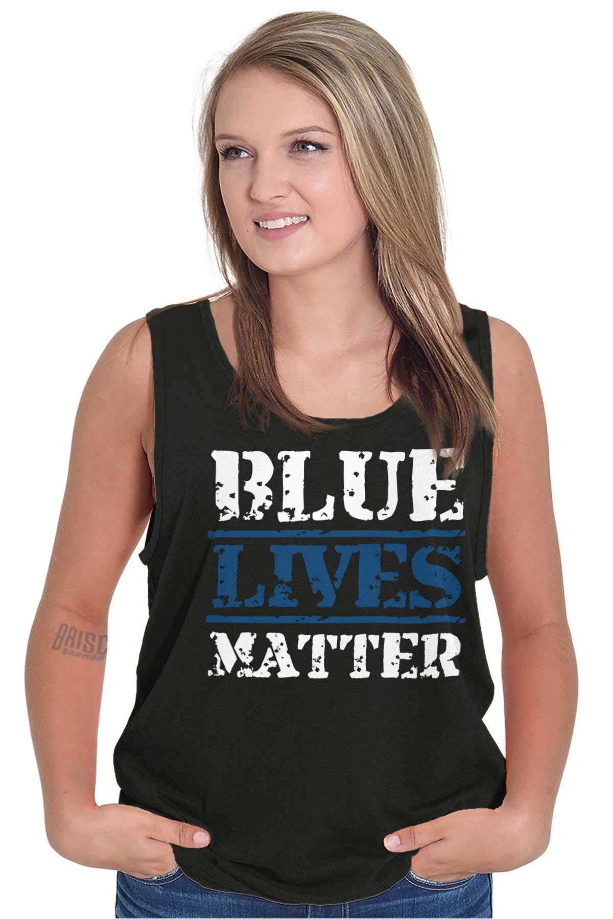 Distressed Pro Police Supporter Tank Top for Men & Women - Patriotic Graphic Tee for Law Enforcement Supporters | Casual Wear, Rally Outfits & American Pride Apparel