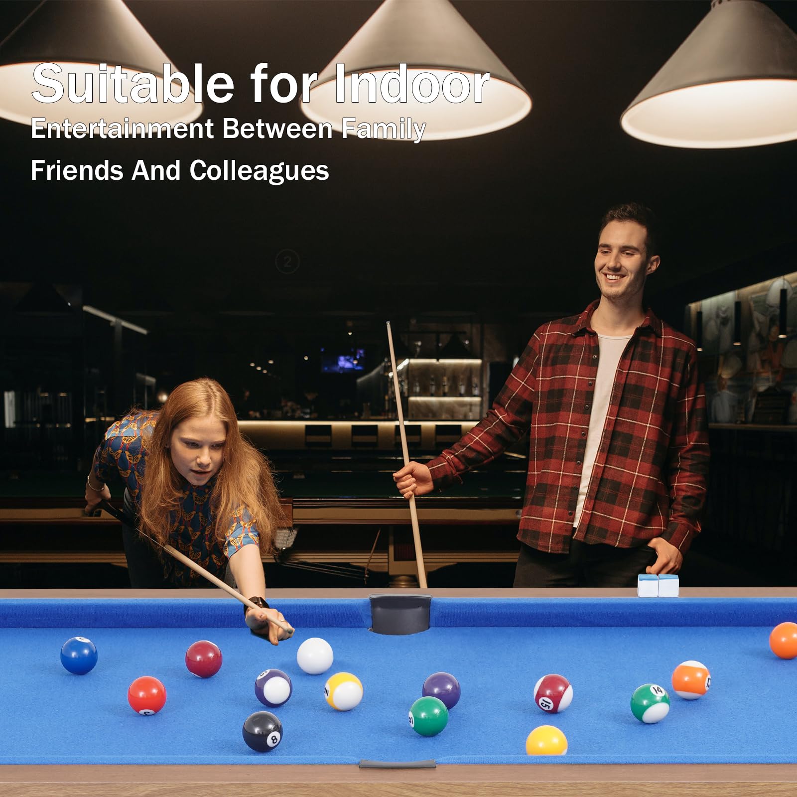 Mini Pool Table with Balls, Cues, Chalk, Brush & Triangle - Compact Indoor Billiard Game Set for Living Room, Game Room & Man Cave - Perfect for Family Entertainment & Home Arcade Fun
