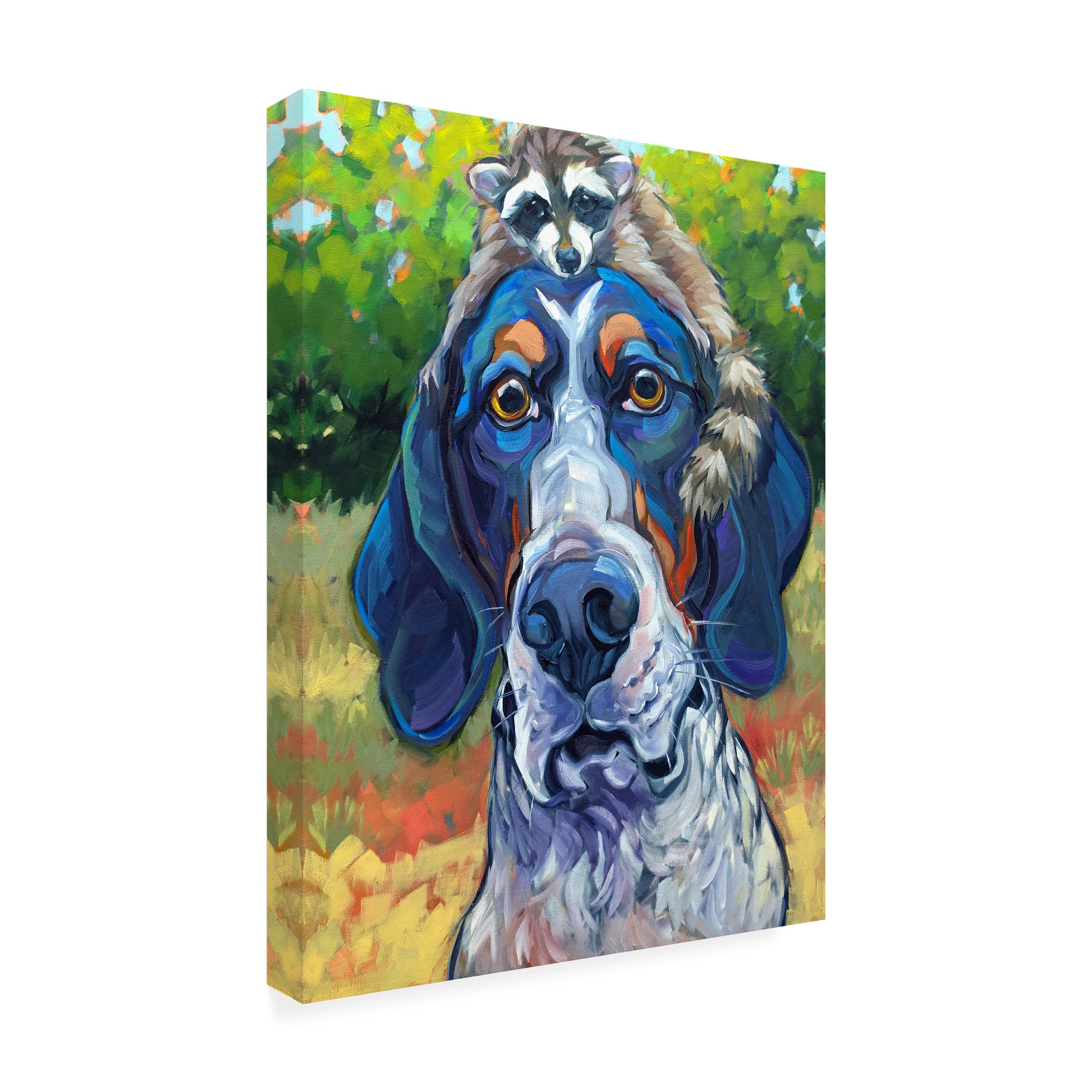 Trademark Fine Art 'Coonhound' Canvas Art by CR Townsend - Premium Dog Hunting Painting for Living Room, Office & Cabin Decor