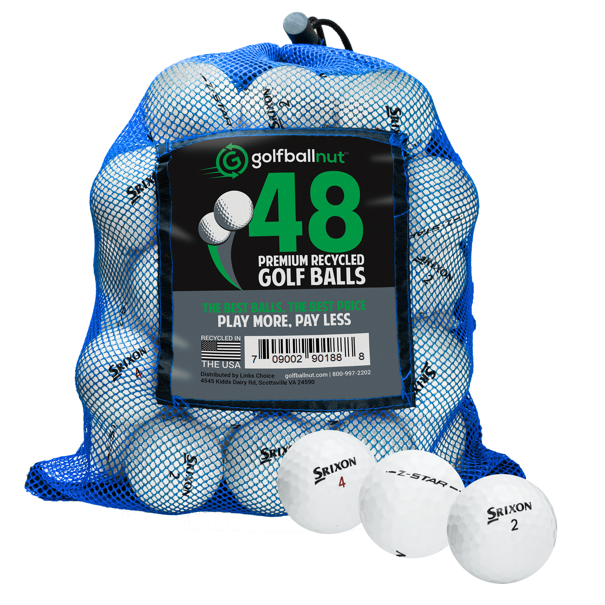 Premium Srixon Z Series Mixed Used Golf Balls - Eco-Friendly Bulk Mesh Bag for Practice & Training | Perfect for Driving Range, Backyard Practice & Golf Course Play