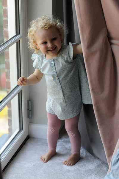Go Baby Go Soft Pink Non-Slip Crawling Leggings for Babies - Cute & Comfortable Infant Leg Warmers for Playtime, Learning to Walk & Photo Shoots
