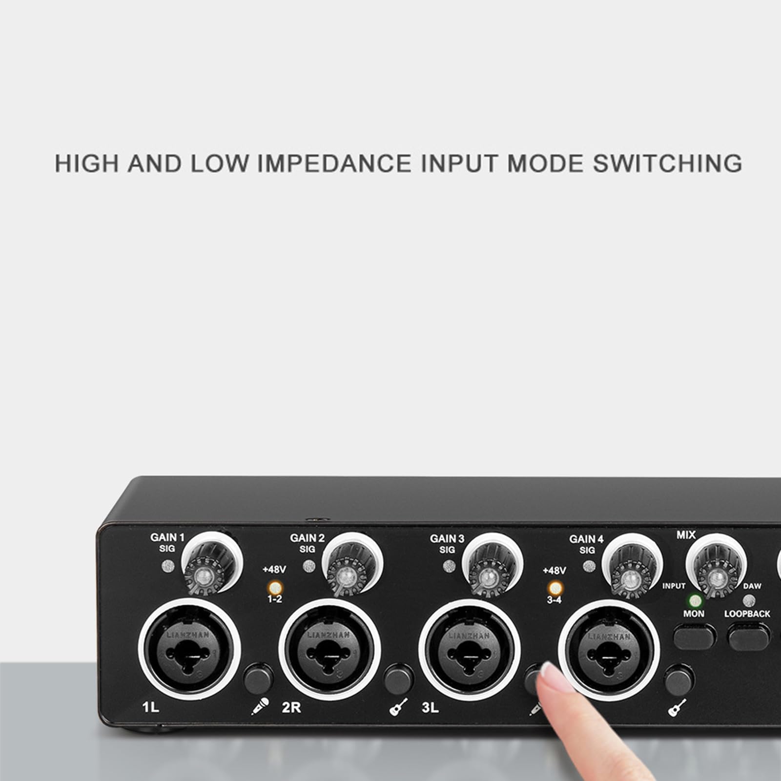 Professional External USB Sound Card with +48V Phantom Power for Studio Recording, Live Streaming & Podcasting - High-Quality Audio Interface for PC & Mac