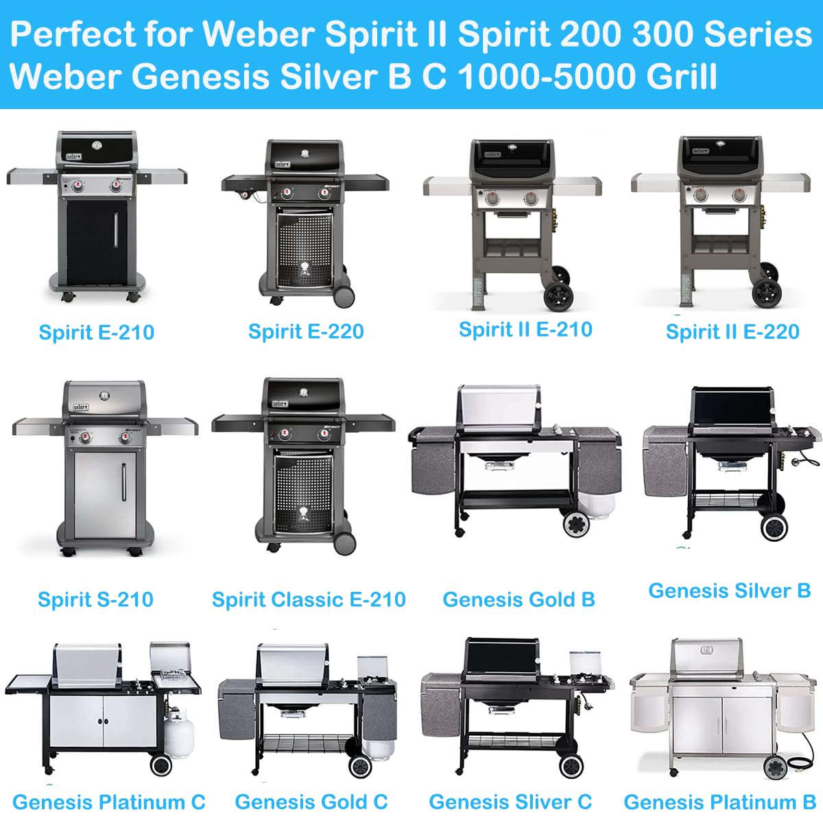 Weber Spirit II & Genesis Silver Gas Grill Cast Iron Griddle Plate Replacement - Compatible with Spirit 200/300 Series & Genesis Silver B/C 1000-5000 Models - Heavy Duty Outdoor Cooking Griddle for BBQ, Steak, Pancakes & More