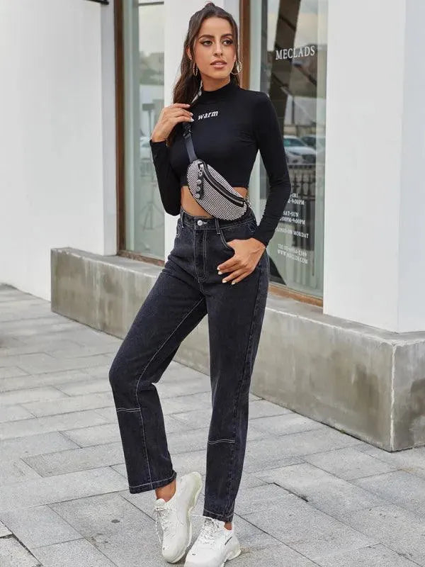 Best Women's High Waist Straight Leg Denim Jeans - Comfortable & Stylish for Casual Wear, Office, and Everyday Outfits