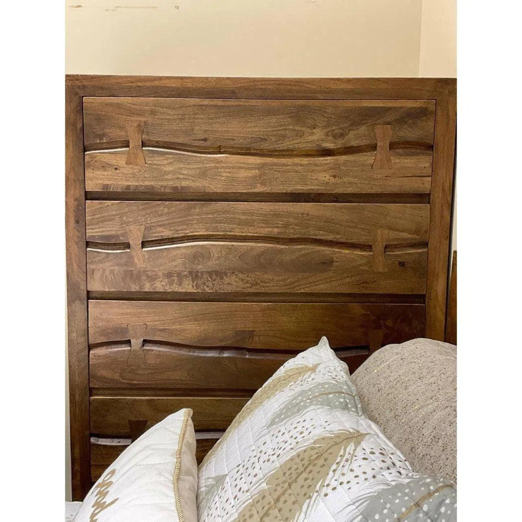 21.5 Inch Industrial Brown Nightstand - Rustic Bedside Table for Bedroom, Living Room & Office