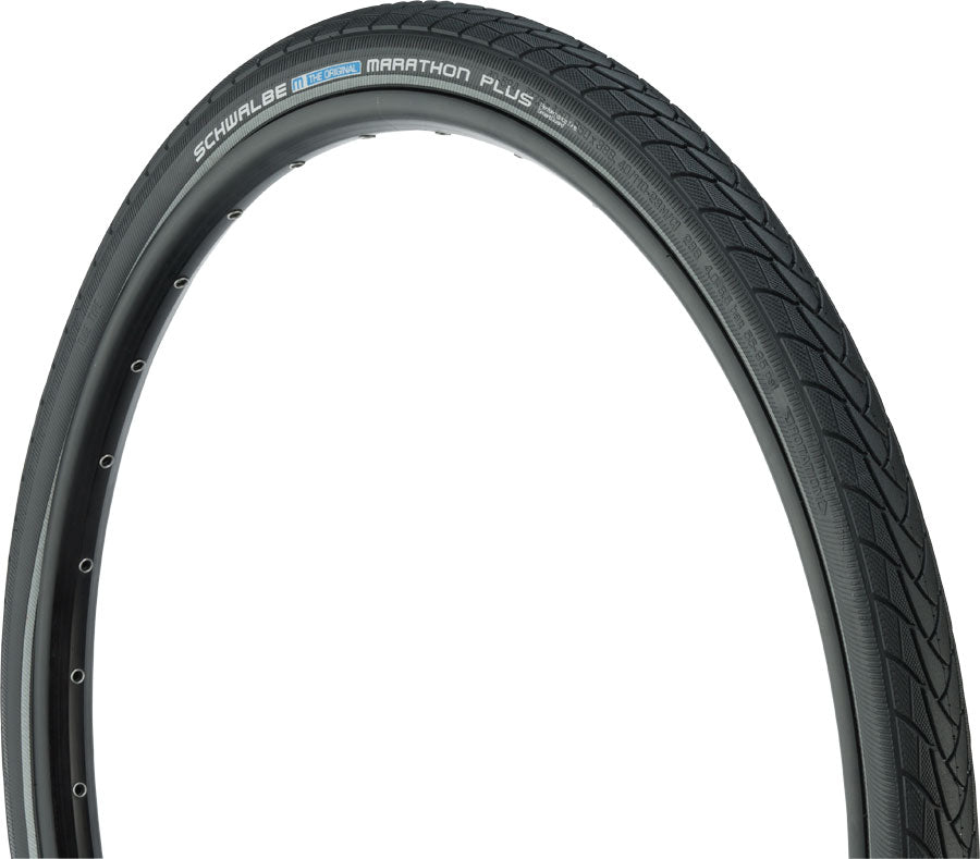 2 Pack Schwalbe Marathon Plus 650b x 38 Wire Bead Bike Tires - Puncture Proof, High Performance for Commuting & Touring - Perfect for Urban Riding & Long Distance Cycling