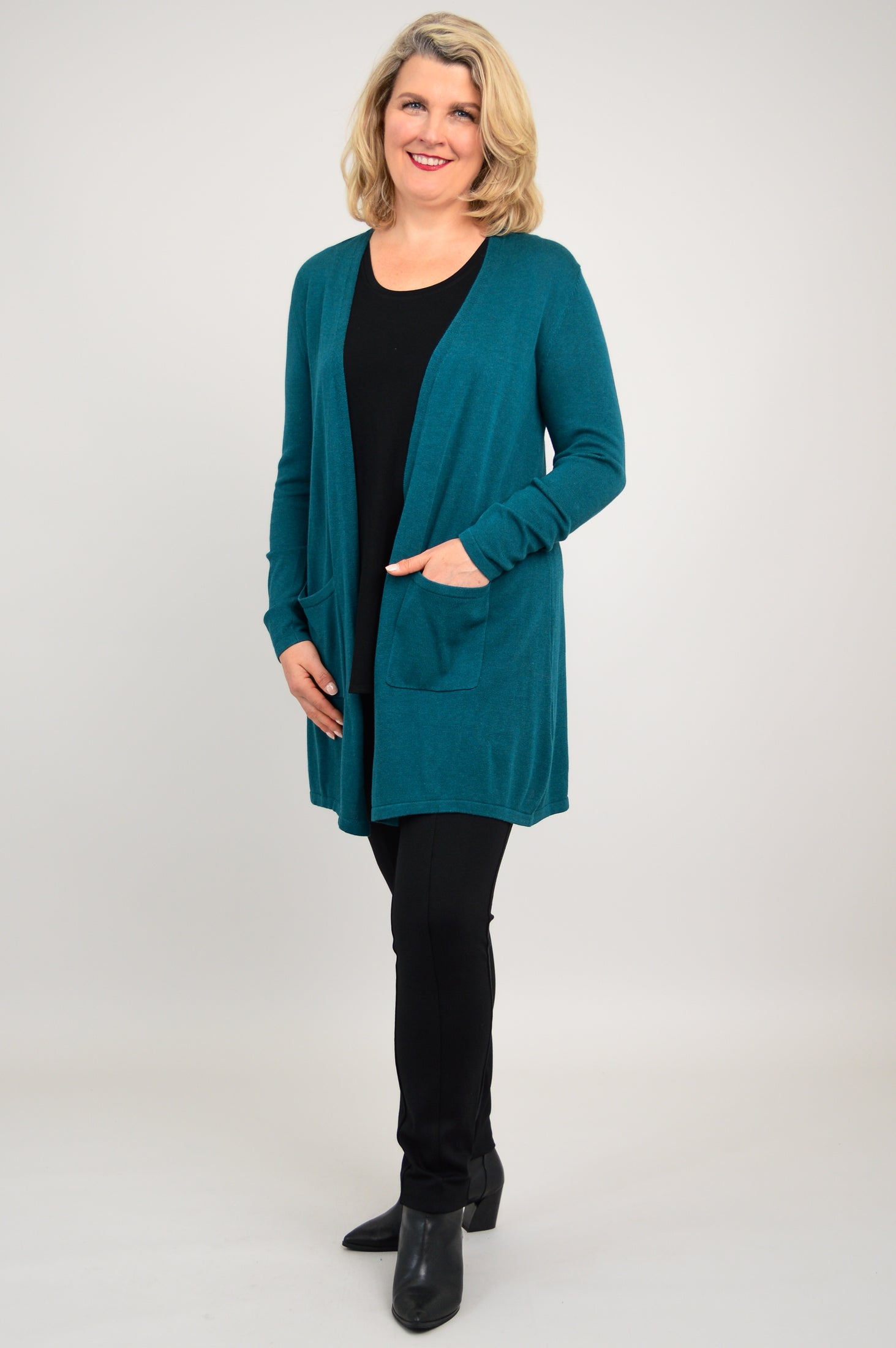 Justine Sweater for Women - Soft Teal Bamboo Cotton Blend Pullover | Cozy Casual Wear for Fall & Winter | Perfect for Office, Travel & Weekend Outings