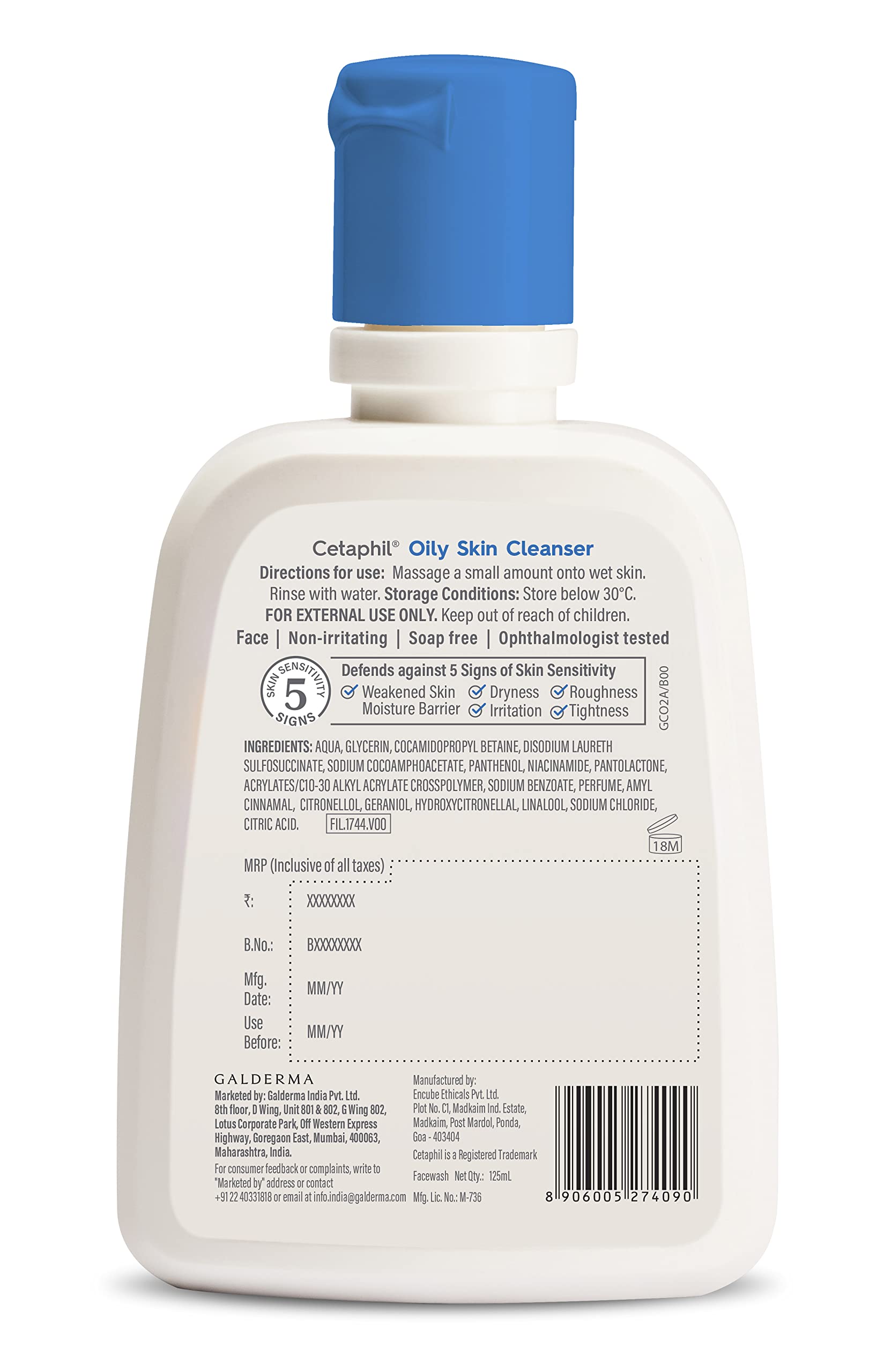 Cetaphil Oily Skin Cleanser - Gentle Foaming Daily Face Wash for Oily & Acne-Prone Skin, 125ml (Pack of 2) | Dermatologist Recommended for Clear, Balanced Skin | Perfect for Morning & Night Skincare Routine