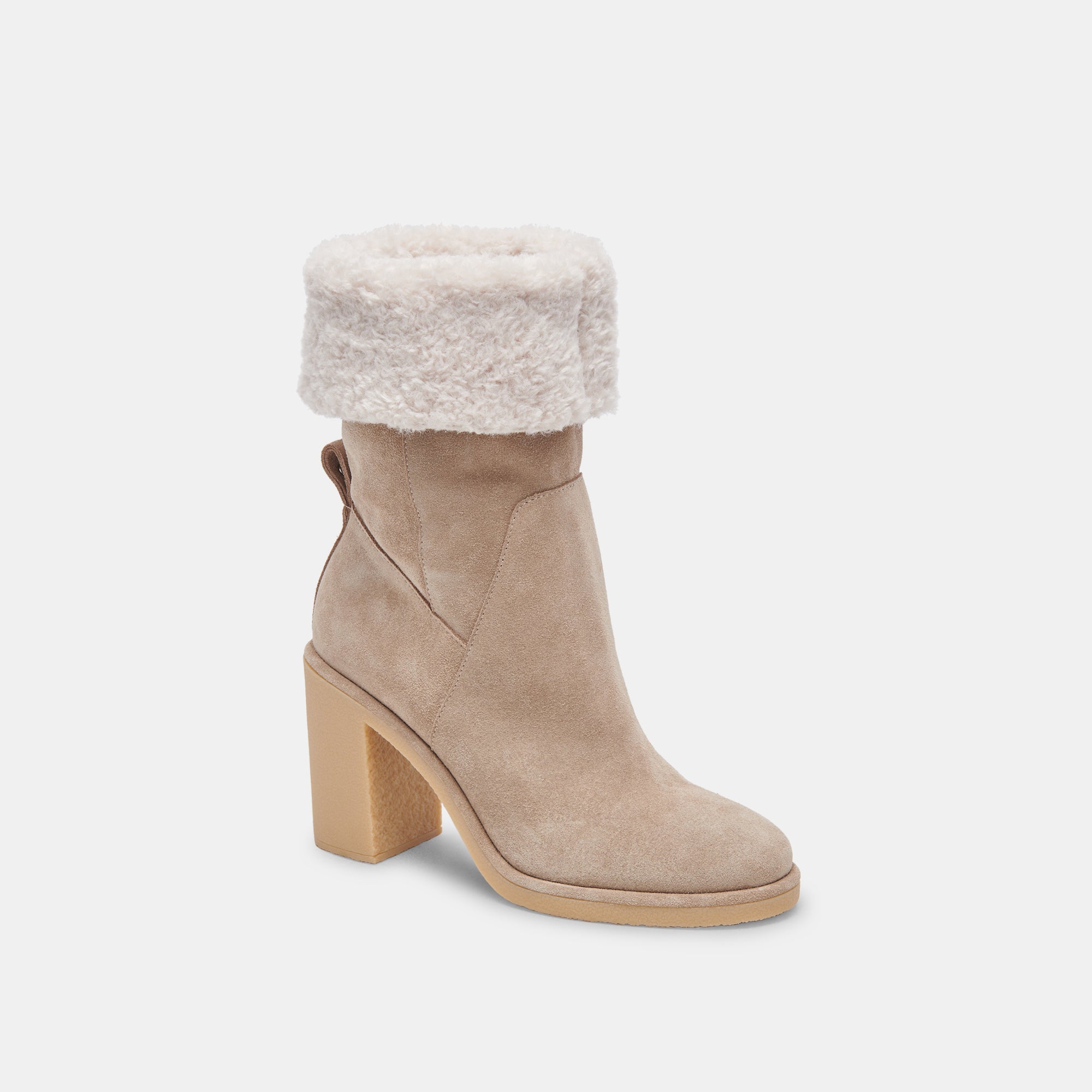Caddie Plush Boots for Women - Almond Suede Ankle Boots | Comfortable & Stylish Winter Boots for Casual Outfits & Office Wear