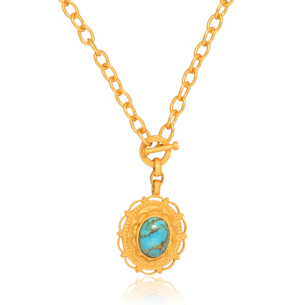 Meet Me in Mykonos Toggle Necklace - Turquoise Blue Boho Jewelry for Women | Perfect for Beach Vacations, Summer Outfits & Layering